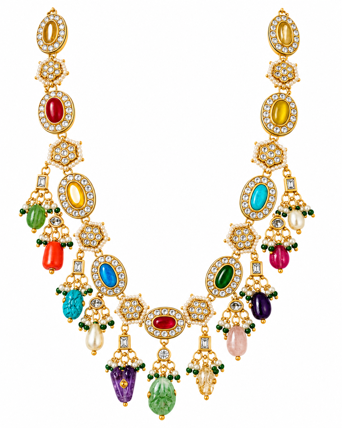Multicolour Kundan Statement Necklace