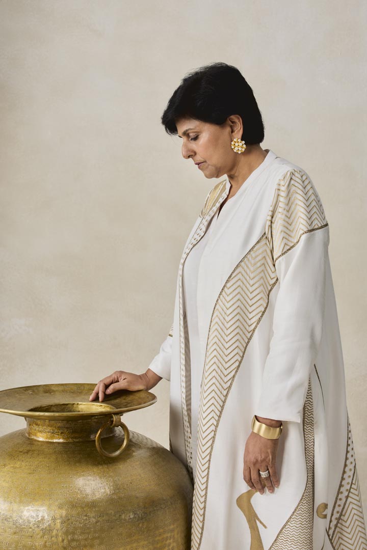 Ivory Chanderi Long Jacket Style Kurta Set - Elegant Ethnic Wear