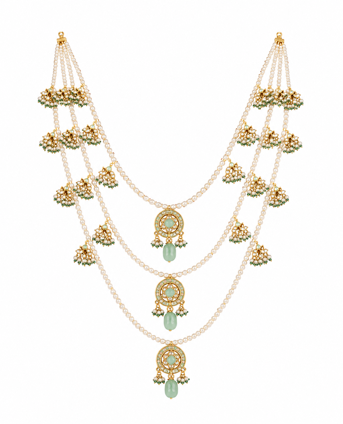 Three-Layered Pearl & Kundan Groom Mala