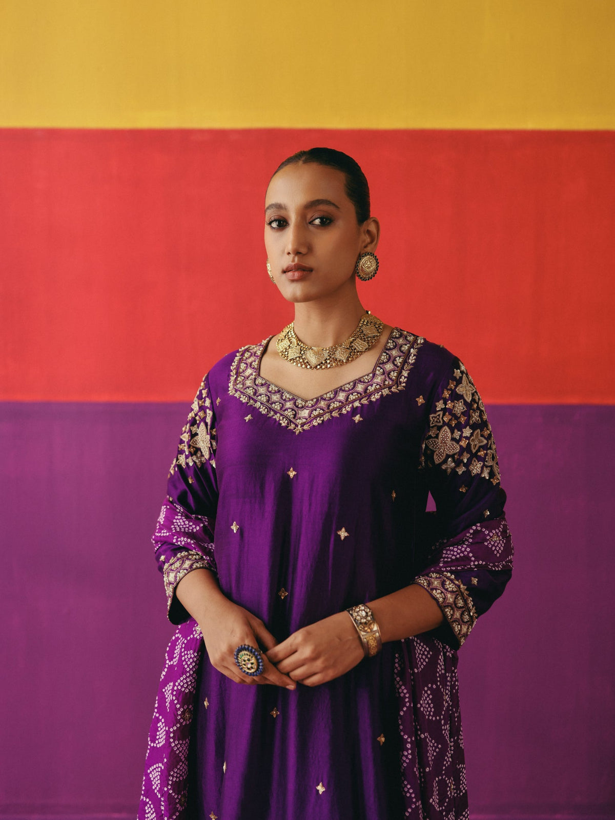 Baingani Phool Kurta Set