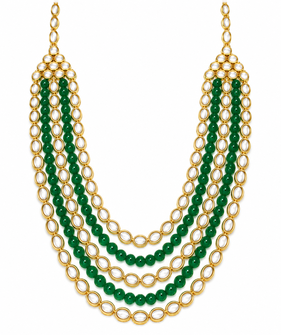 Navratna Kundan Floral Necklace and Earring Set