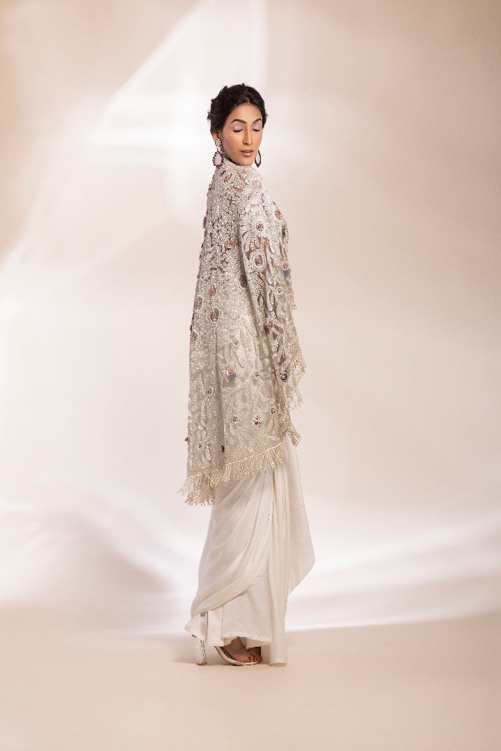 fusion lungi skirt, corset and cape