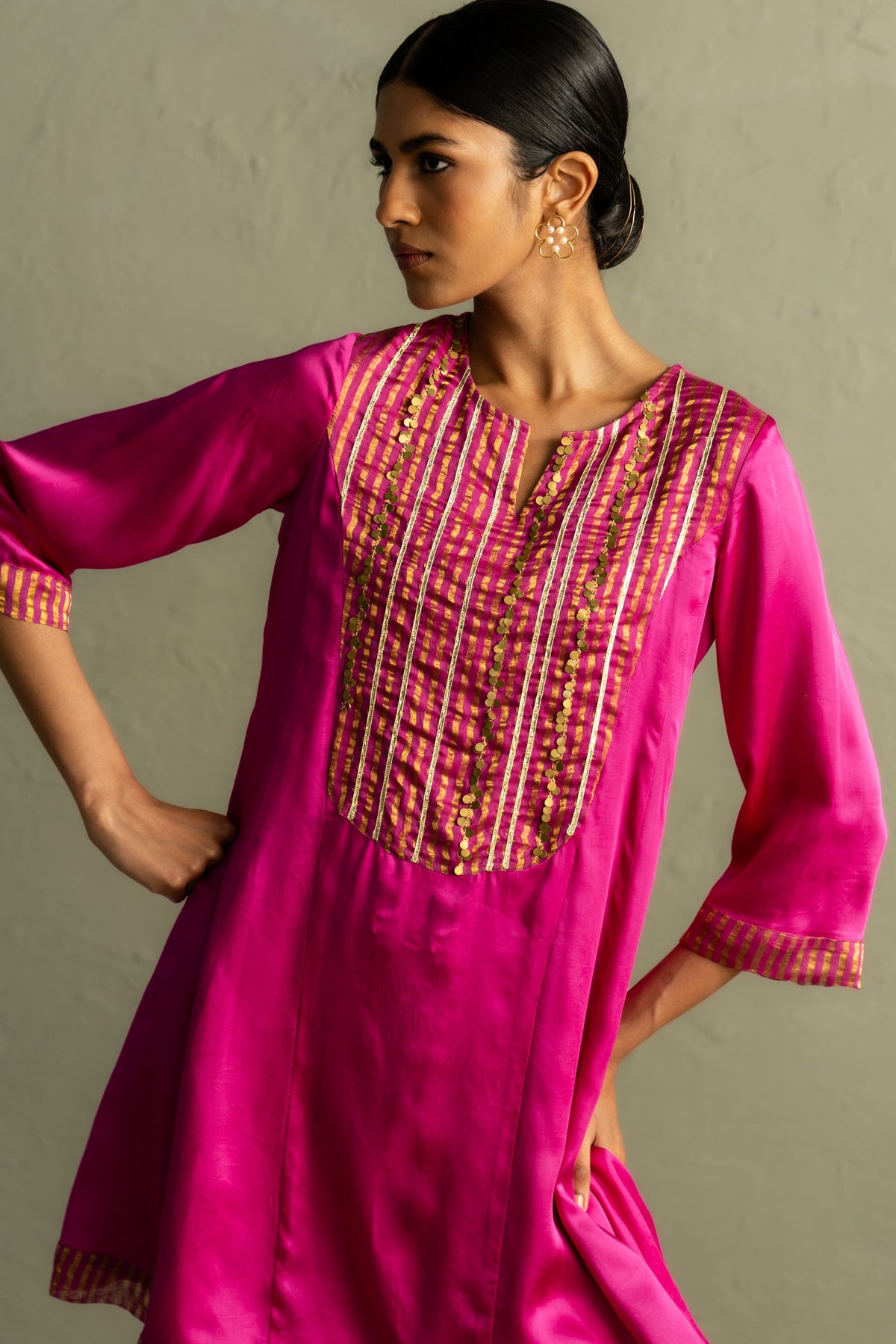 Ojas Flared Short Kurta With Salwar