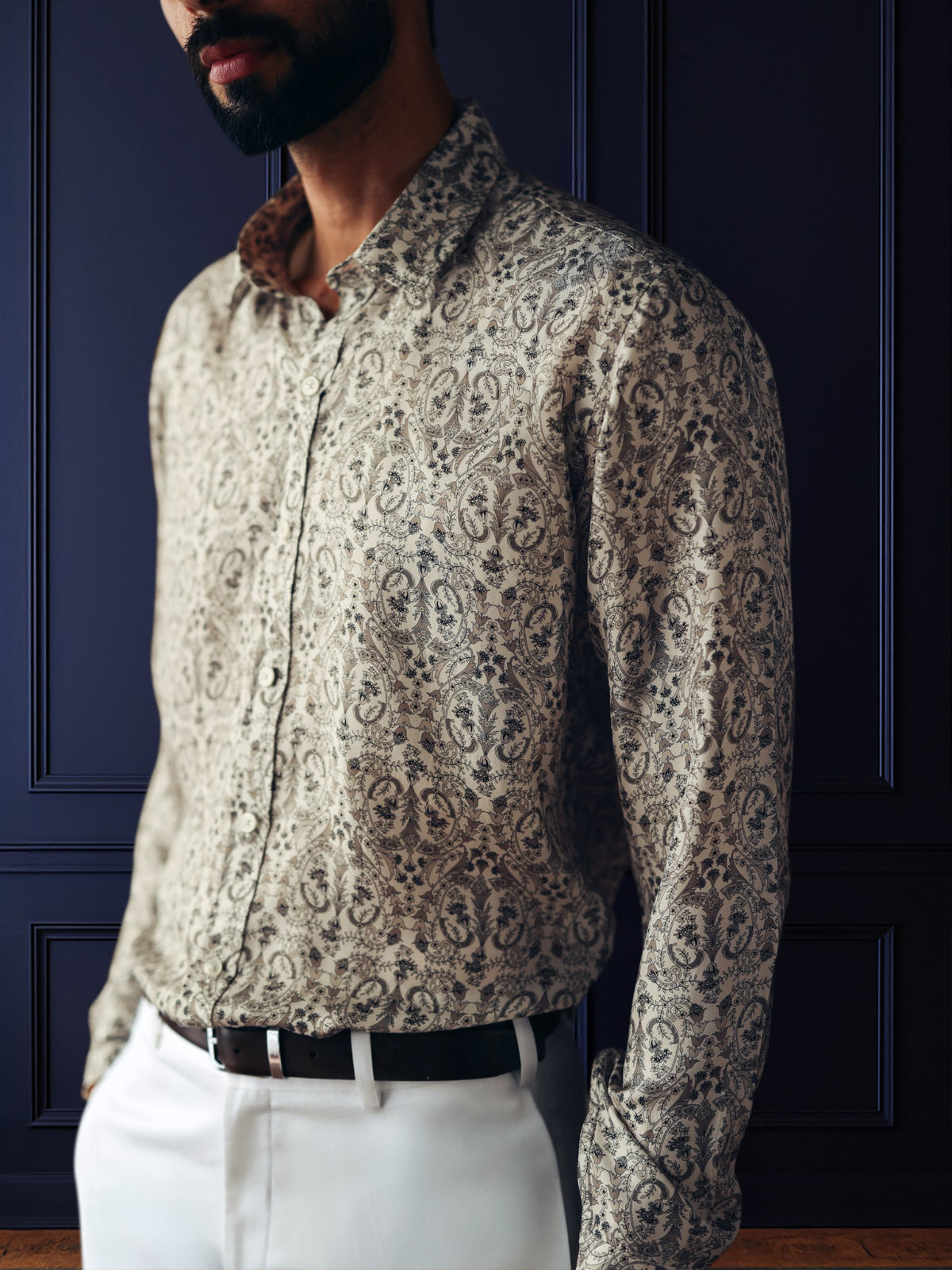 PATTERNED SILK SHIRT