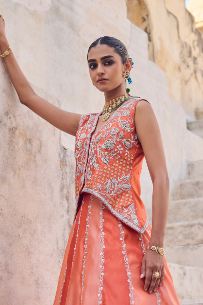 Saanjh WaistCoat Lehenga Set