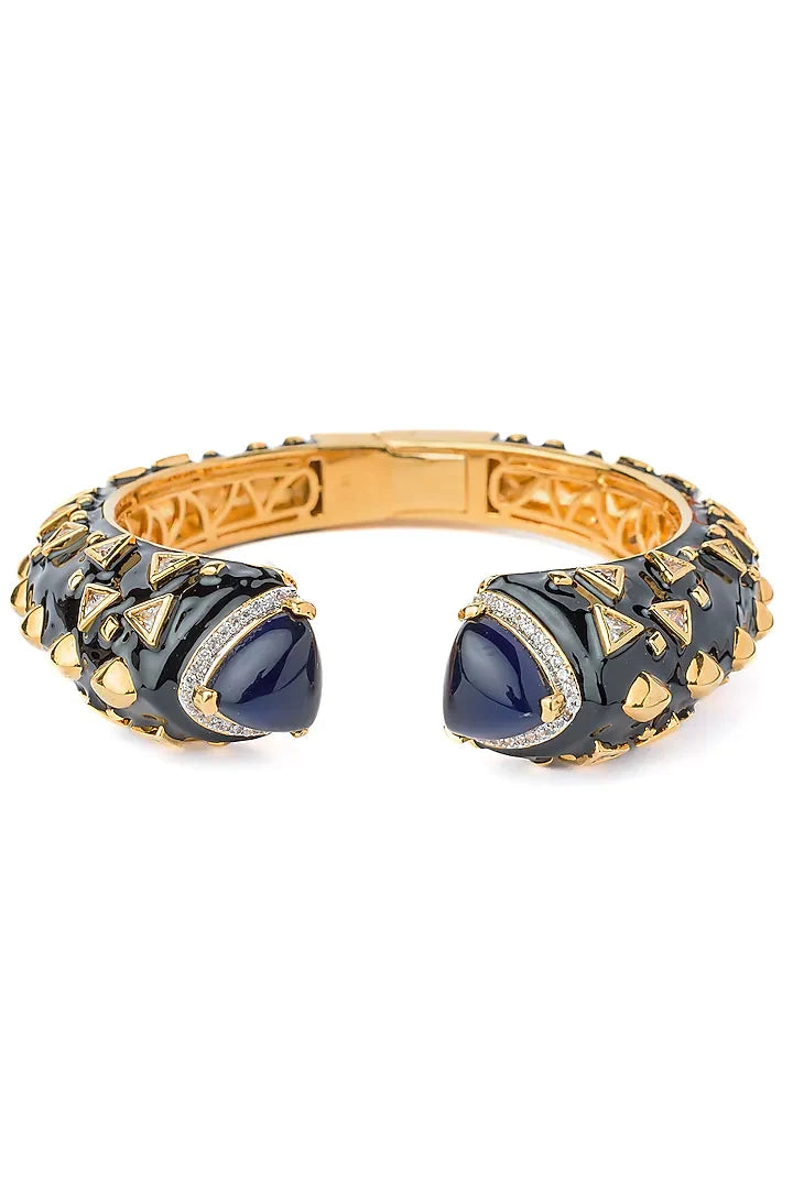 Royal Blue Stone Antique Bangles Pair