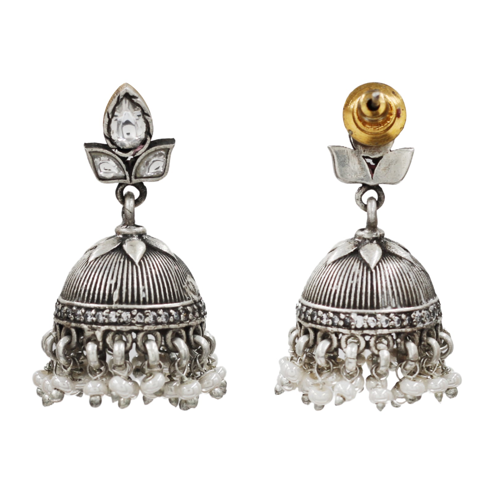 Sangeeta Boochra Artisan Crafted Kundan Pearl Jhumkas