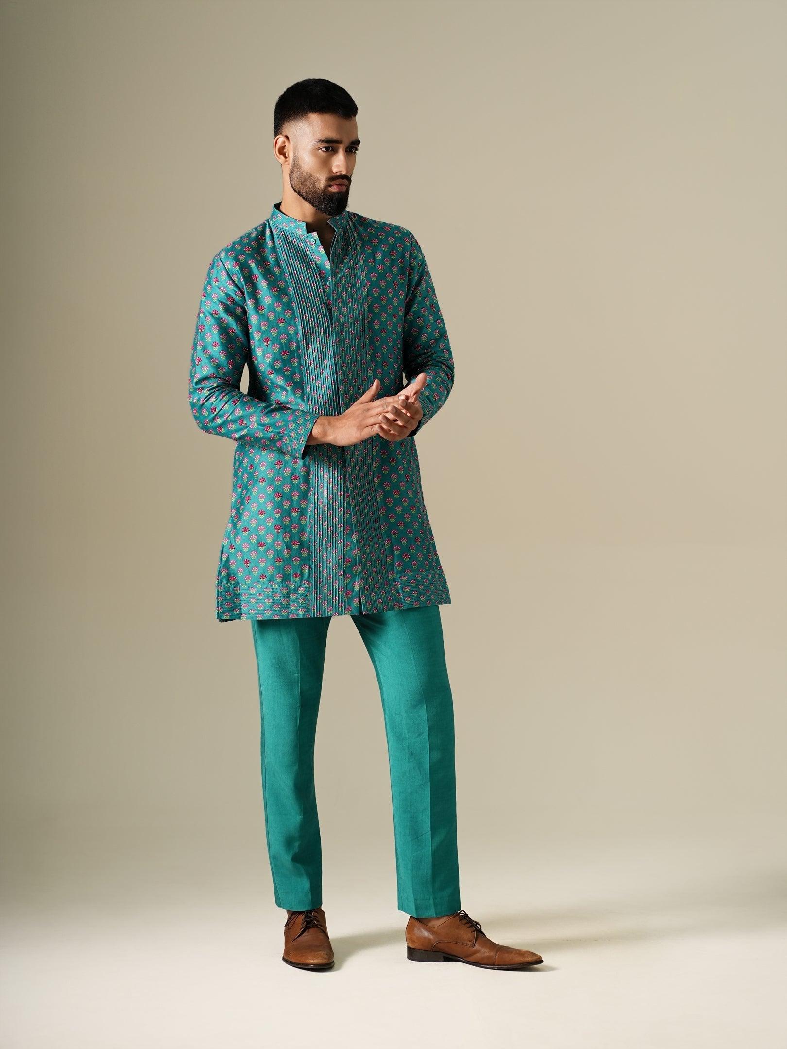 Teal Garden Kurta Set