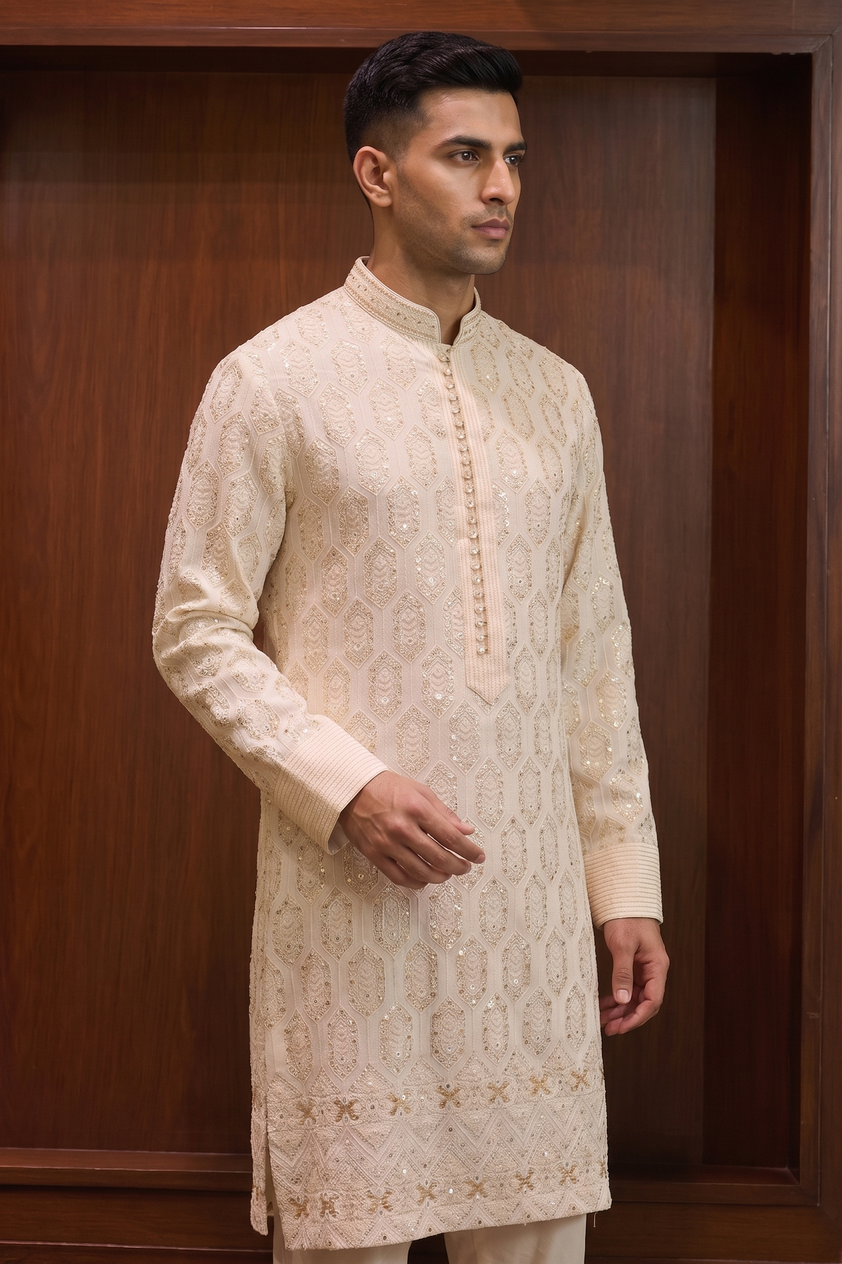 Ivory Georgette Kurta