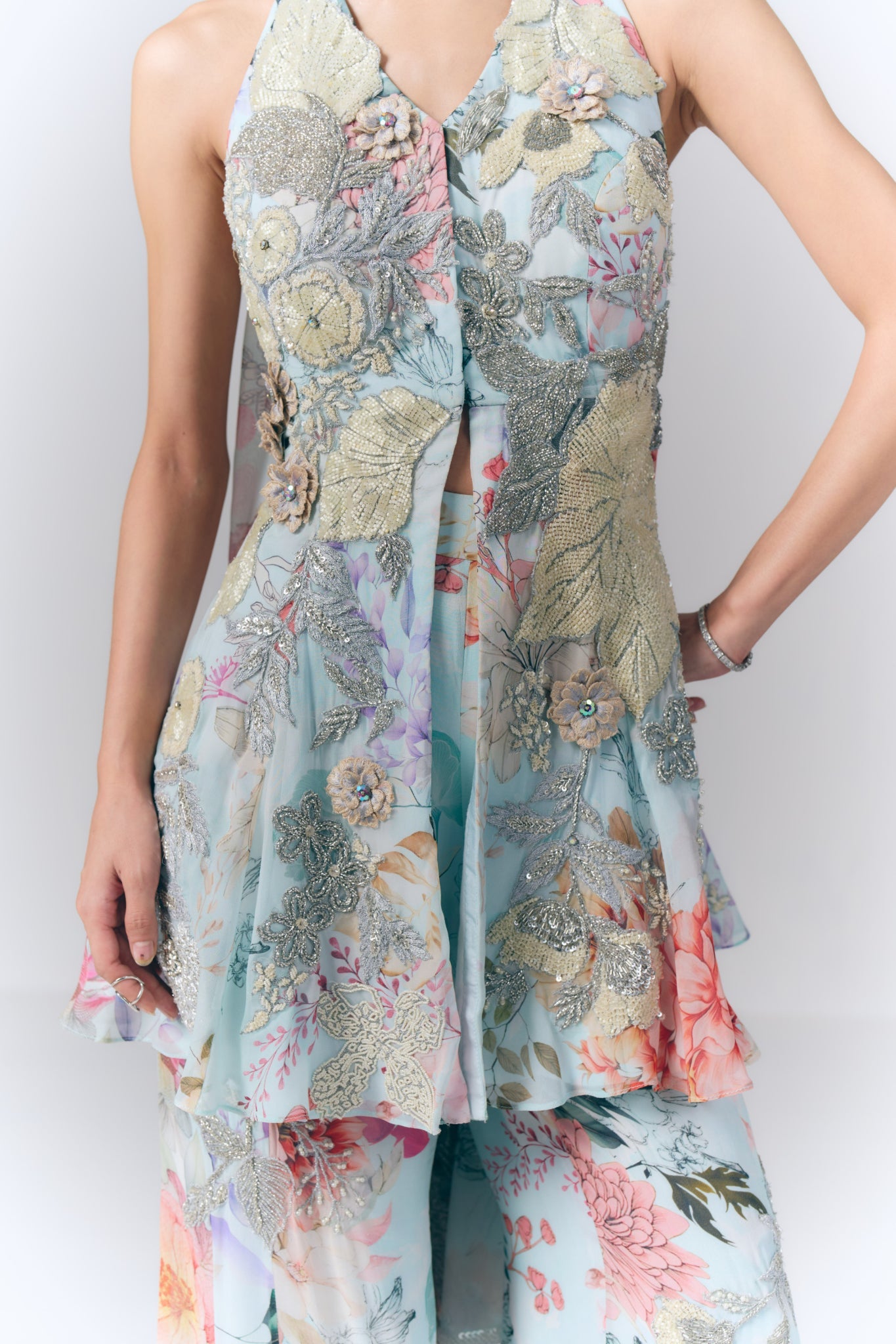Aqua Mist peplum Set