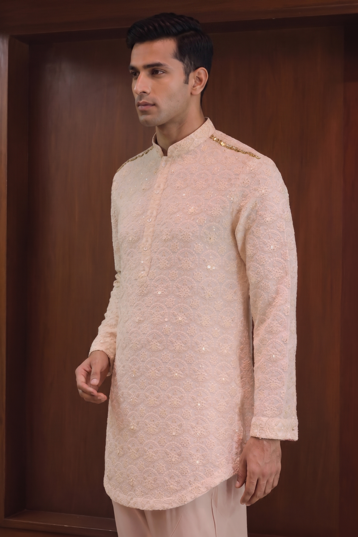 All-Over Chikankari Sequined Kurta