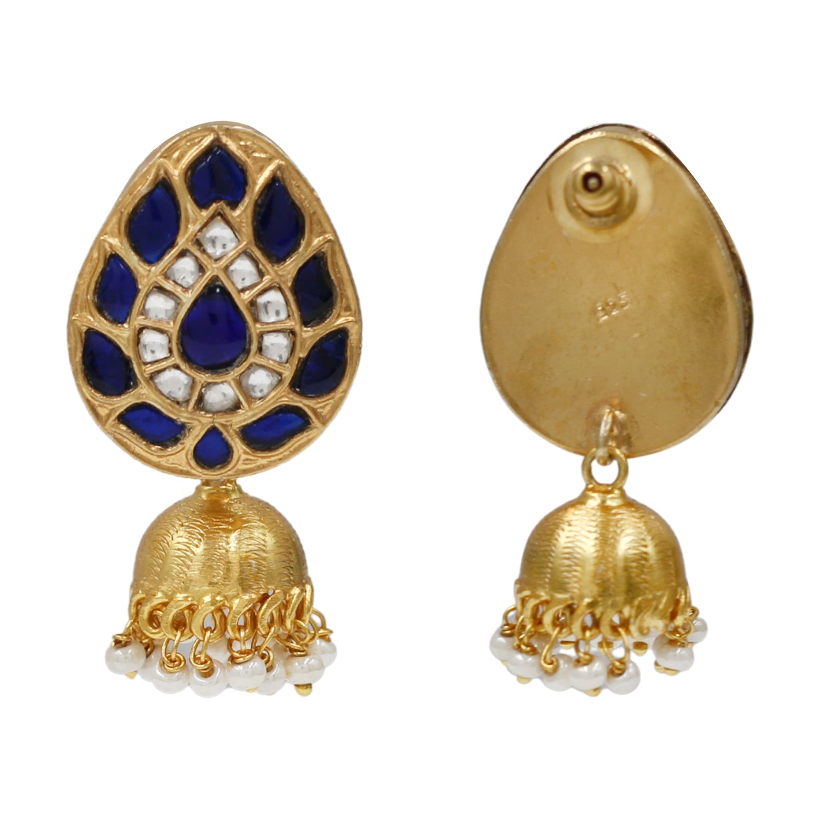Sangeeta Boochra Festive Gold Plated Kundan Jhumkas