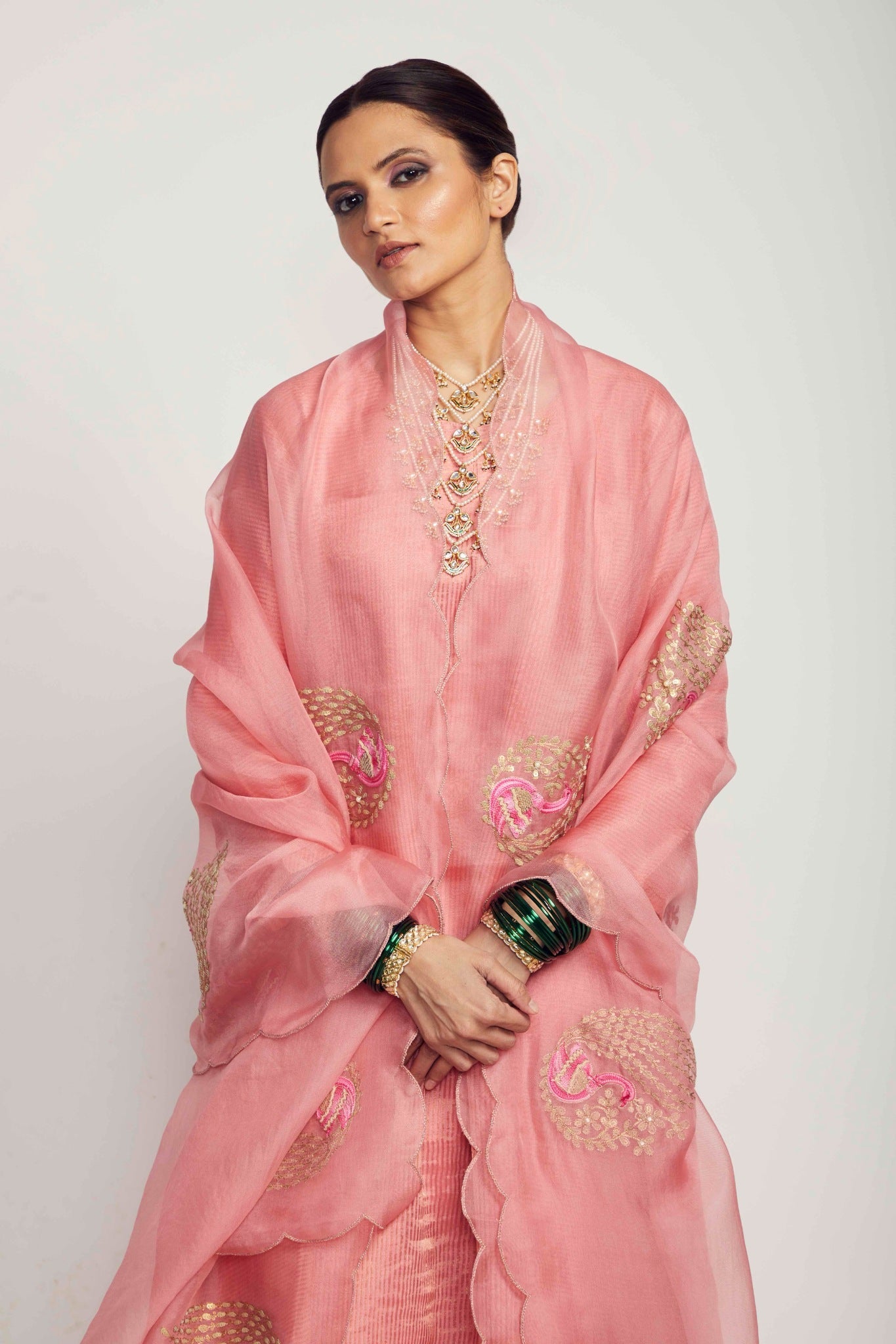 Stripe zari kurta set