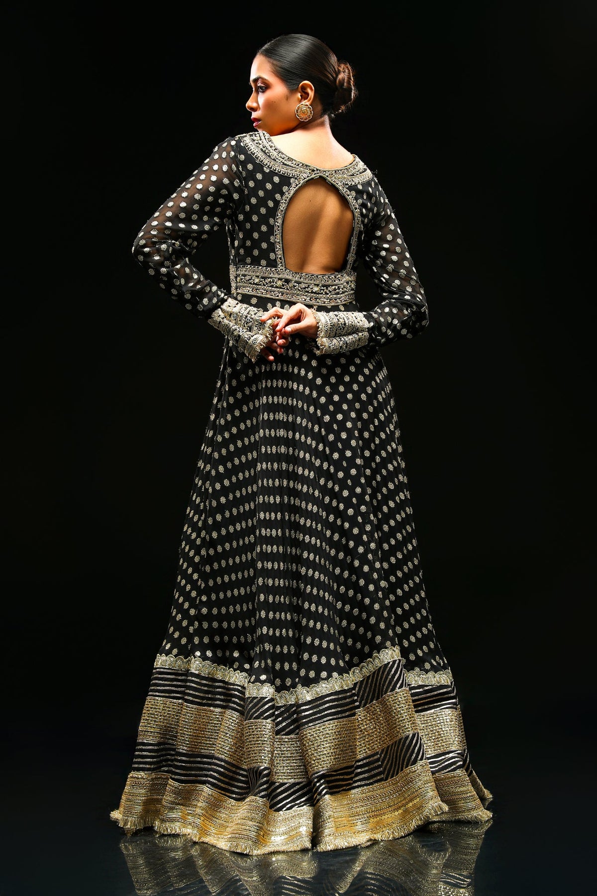 Black-georgette-anarkali-set