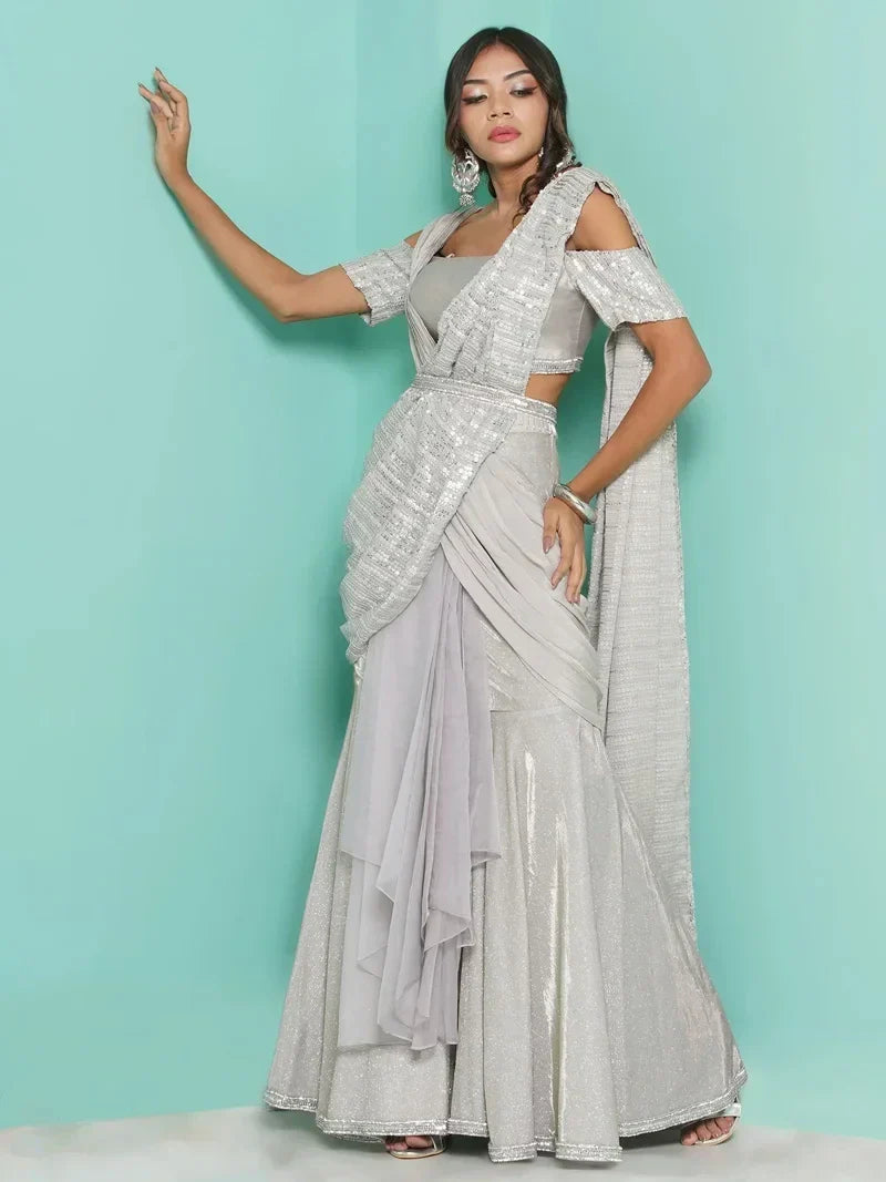 Double pallu drape Gharara & Blouse