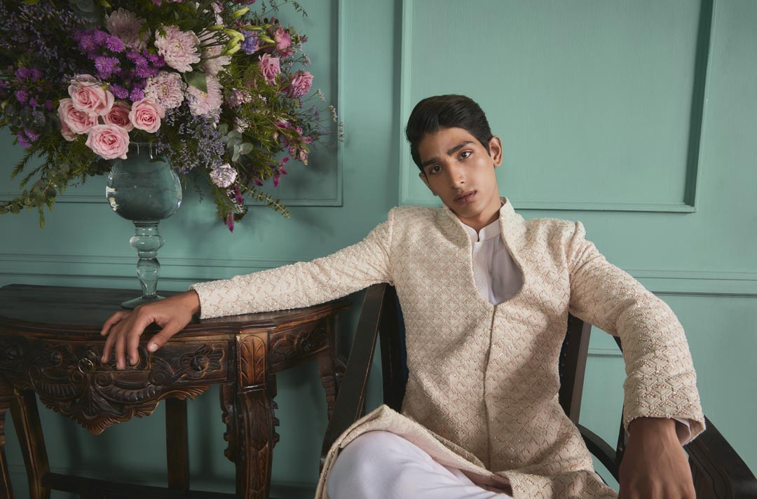 Cloude Cream Sherwani Set