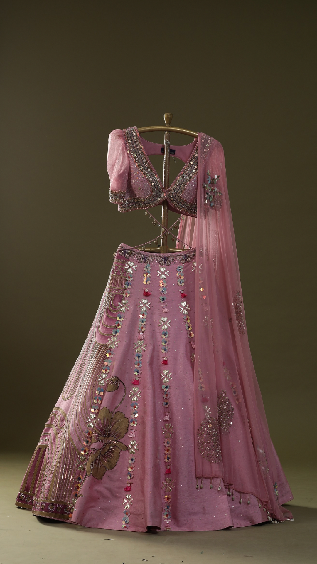 Pink Dori Handpainted Lehnga set