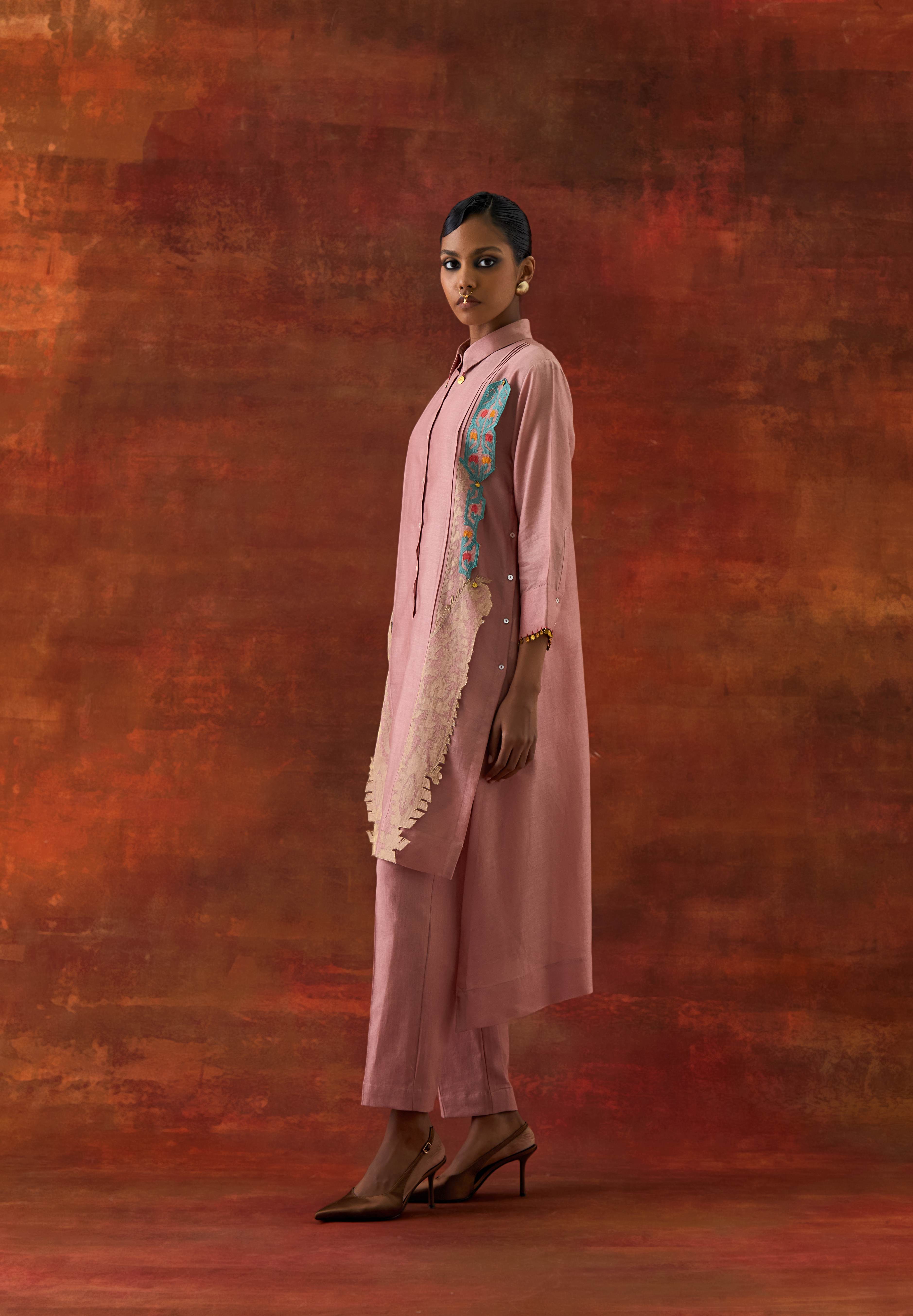 PLEATED SHIRT WITH PANTS - image 2