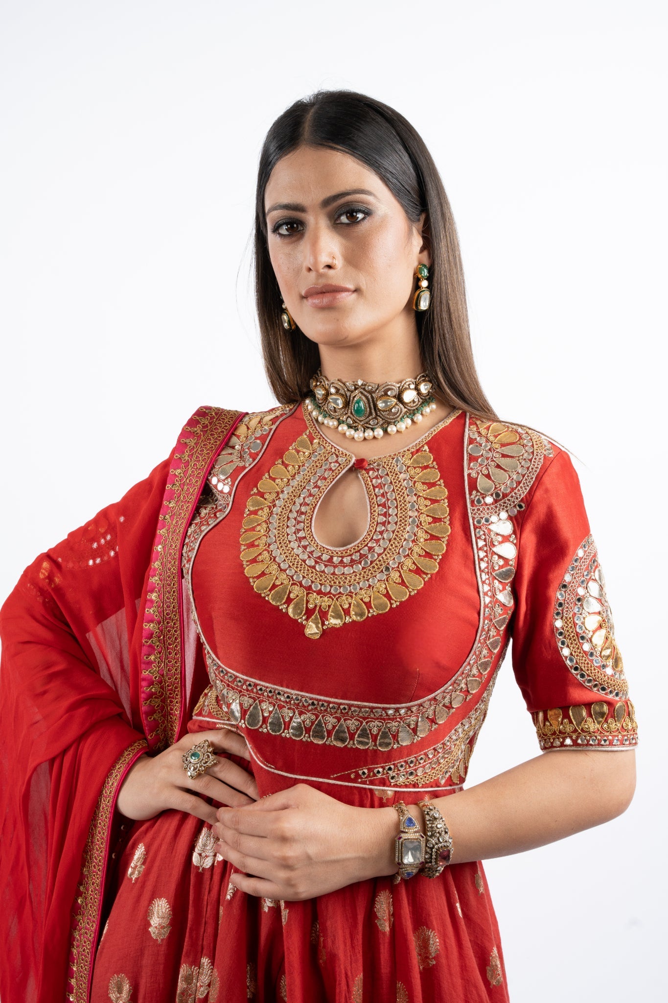 Sindoori Red Bridal Anarkali Set