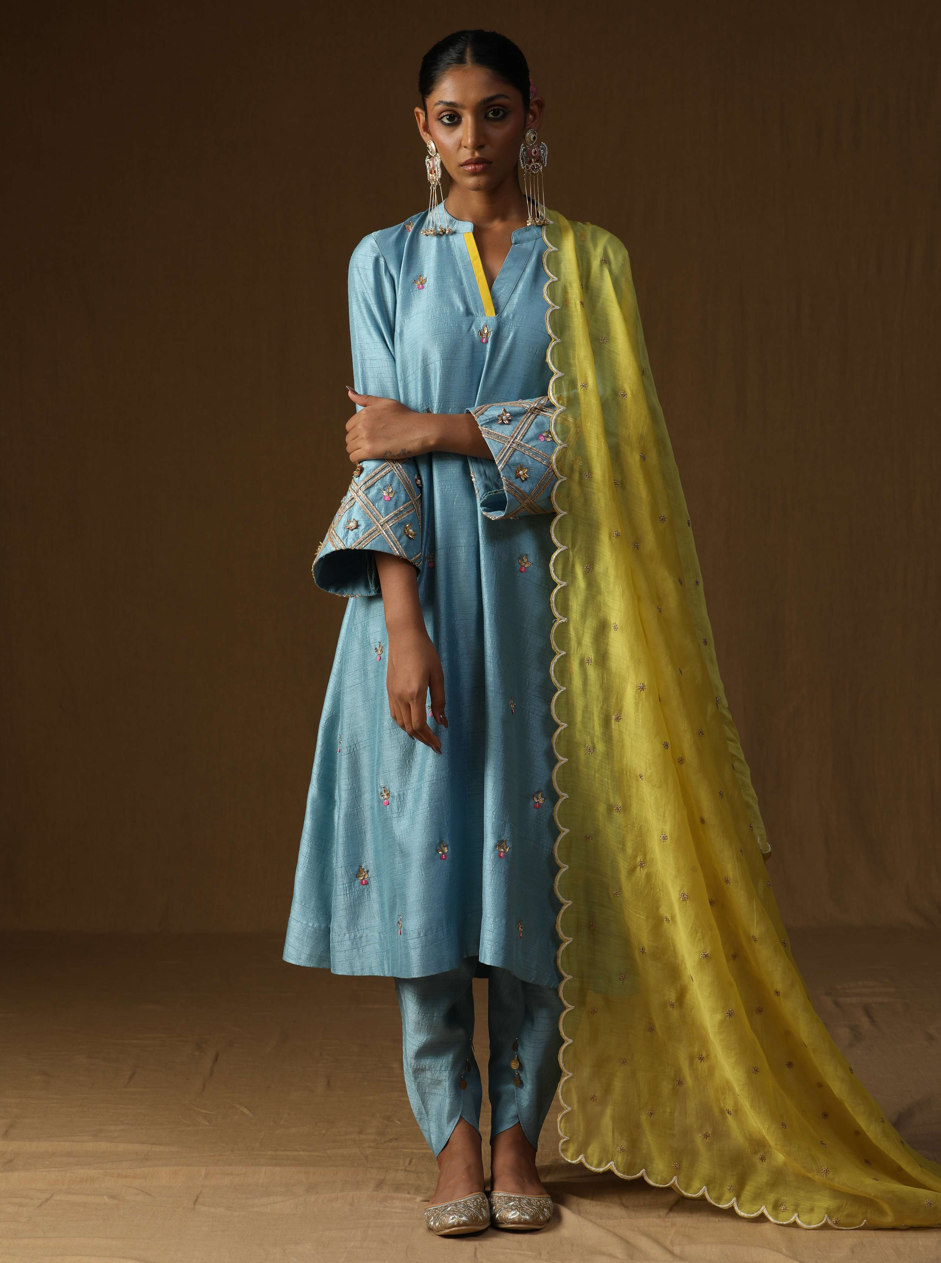 Chitra � Komal Firozi Embroidered Suit Set
