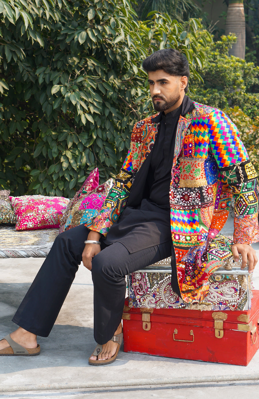 Garvi Gujarat Royale Coat - Designer Embroidered Longline Jacket