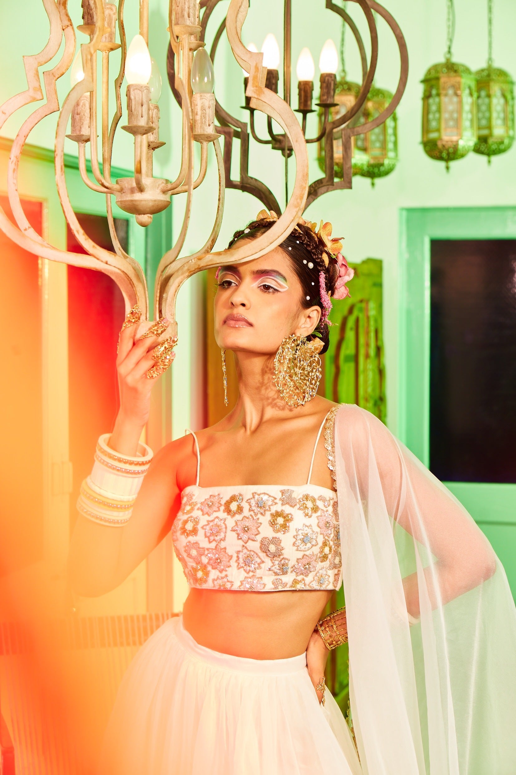 Ivory Lehenga Set