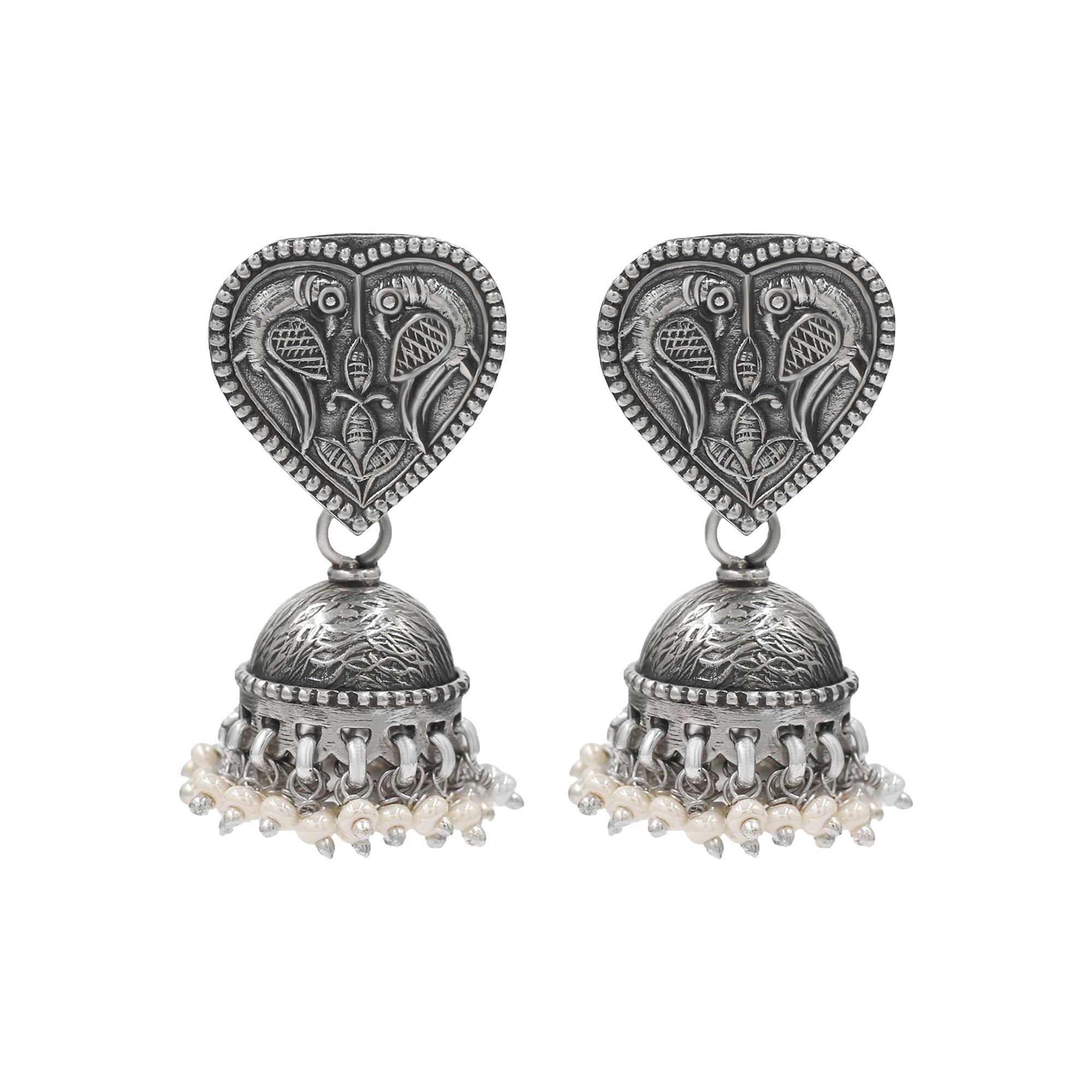 Sangeeta Boochra Oxidised Silver Handcrafted Statement Earrings