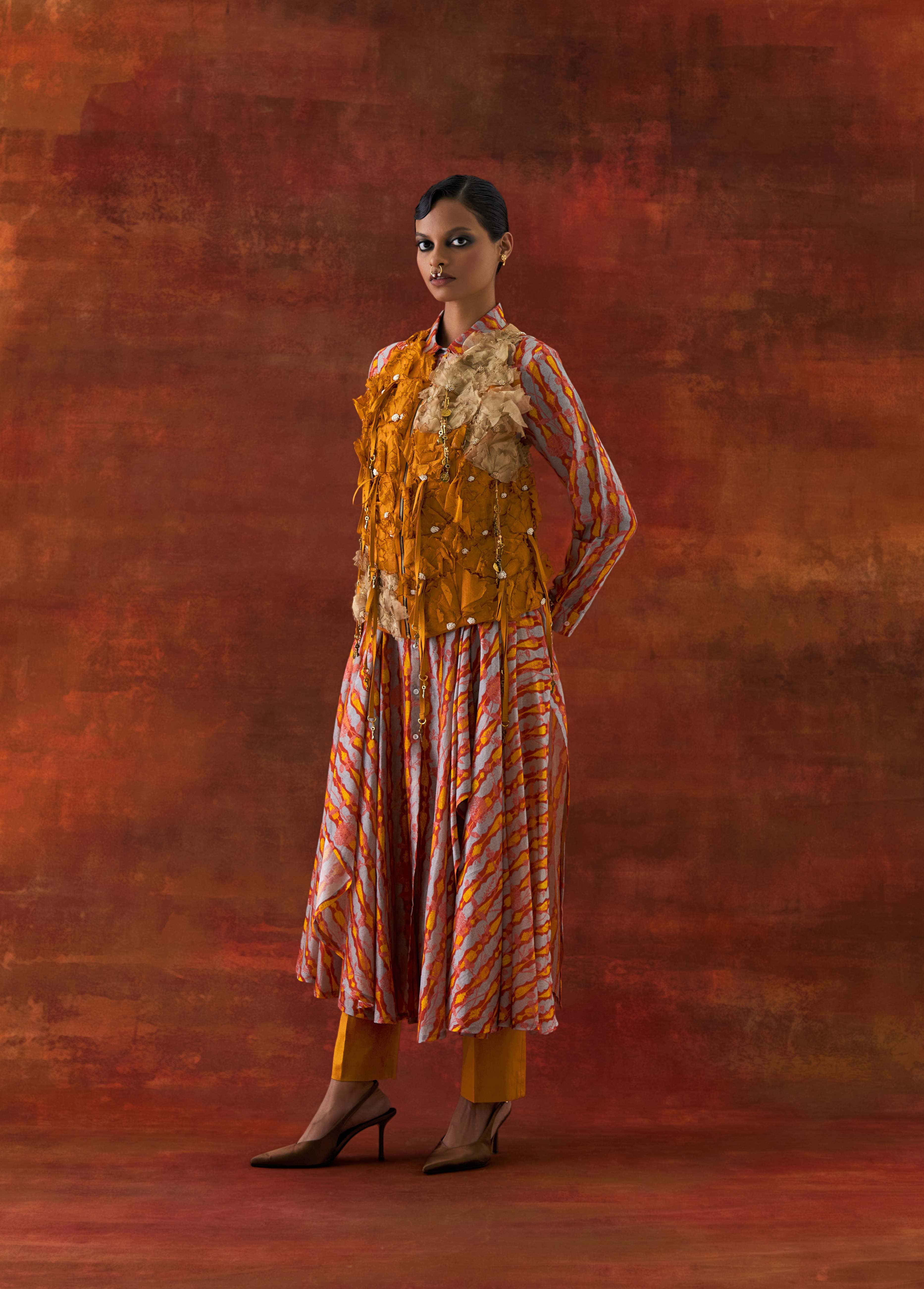 3D FLOWER RACER BACK JACKET + PRINTED CASCADE SHIRT WITH PANTS - image 2