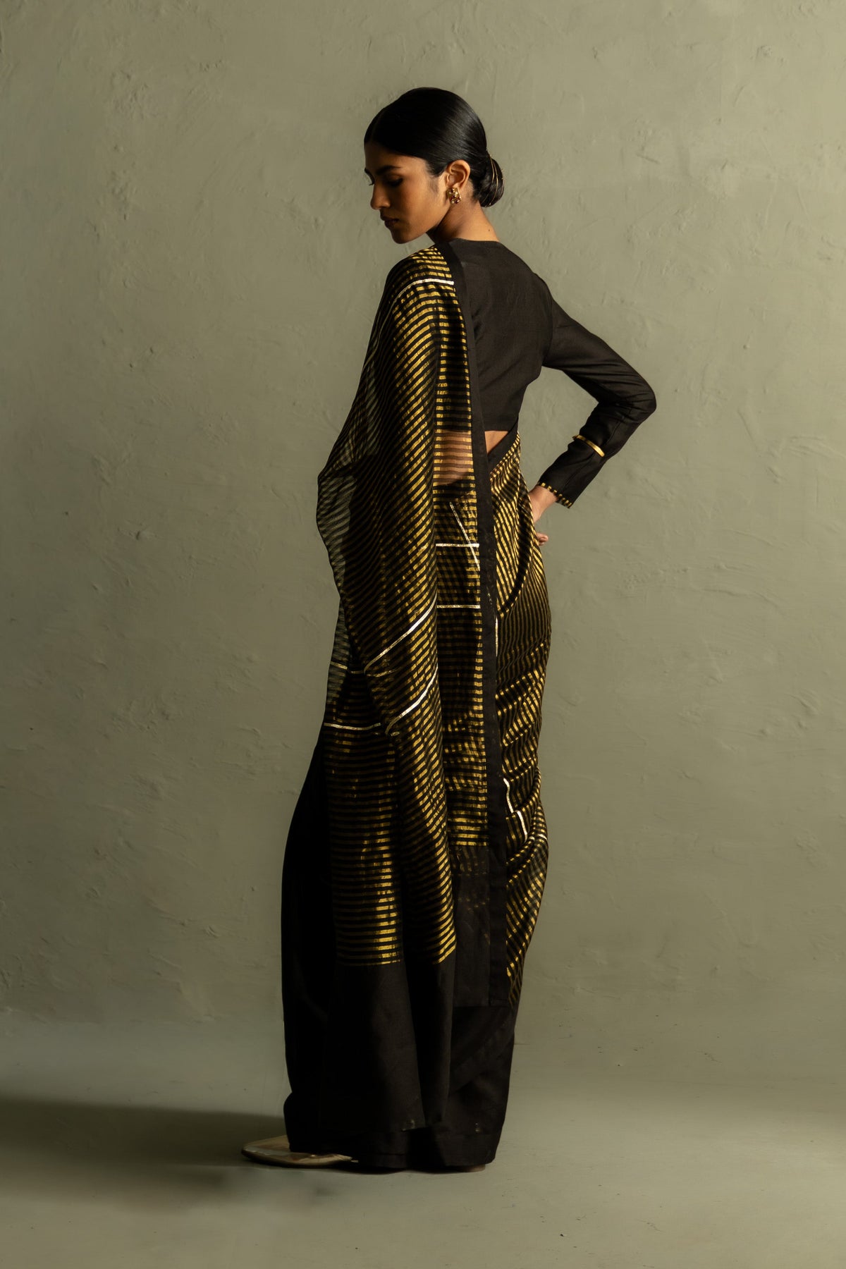 Ojas Black Saree Set