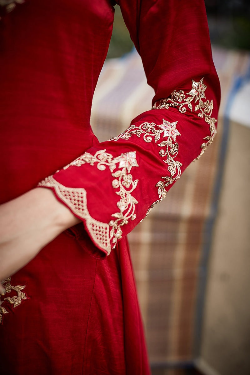 dress with intricate embroidery