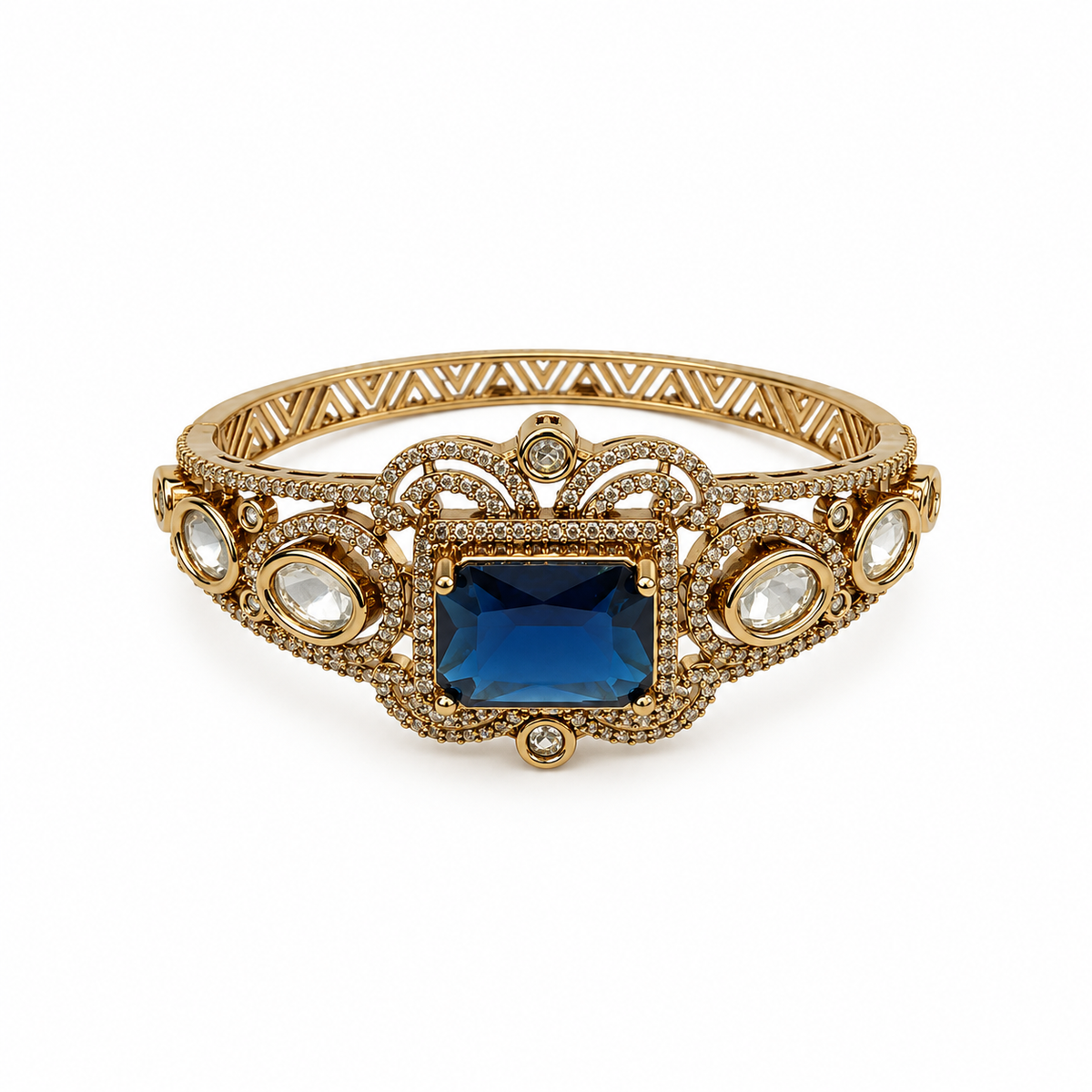 Blue Stone Gold-Tone Statement Kada