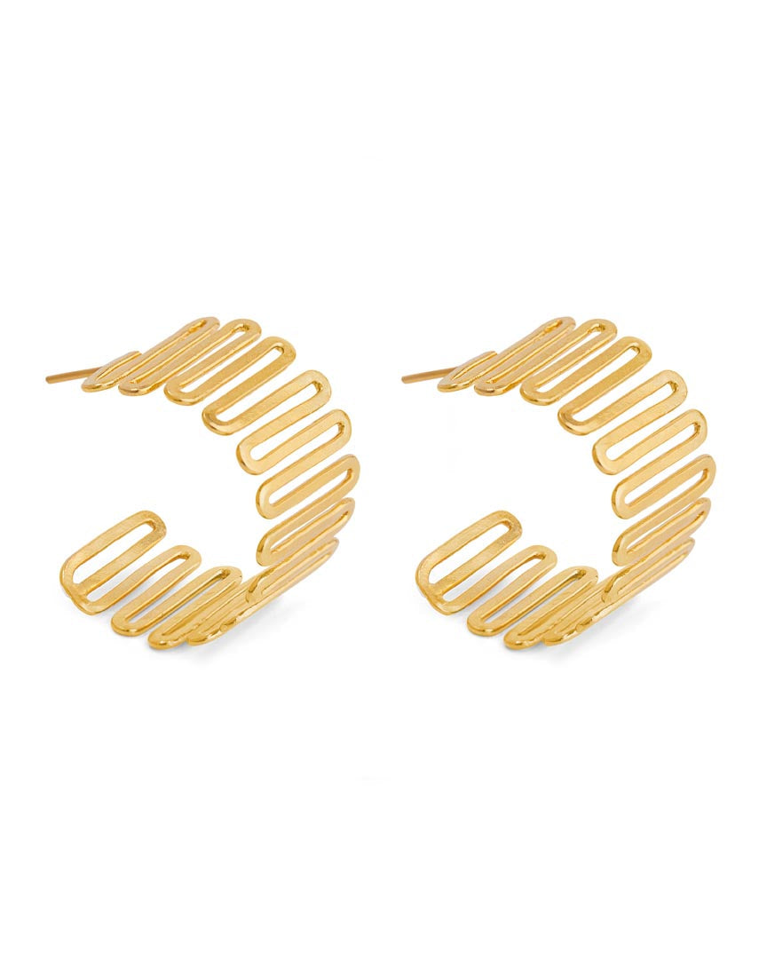Golden Spiral Meadow Earrings