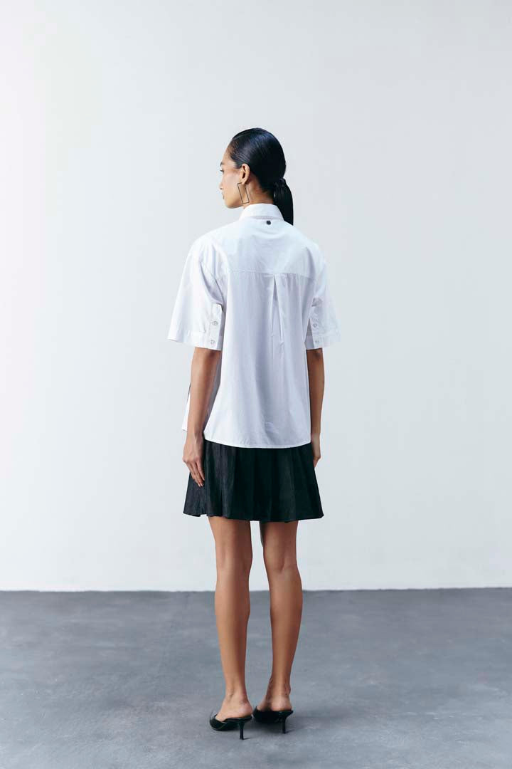 WEAVE WORK BOXY SHIRT