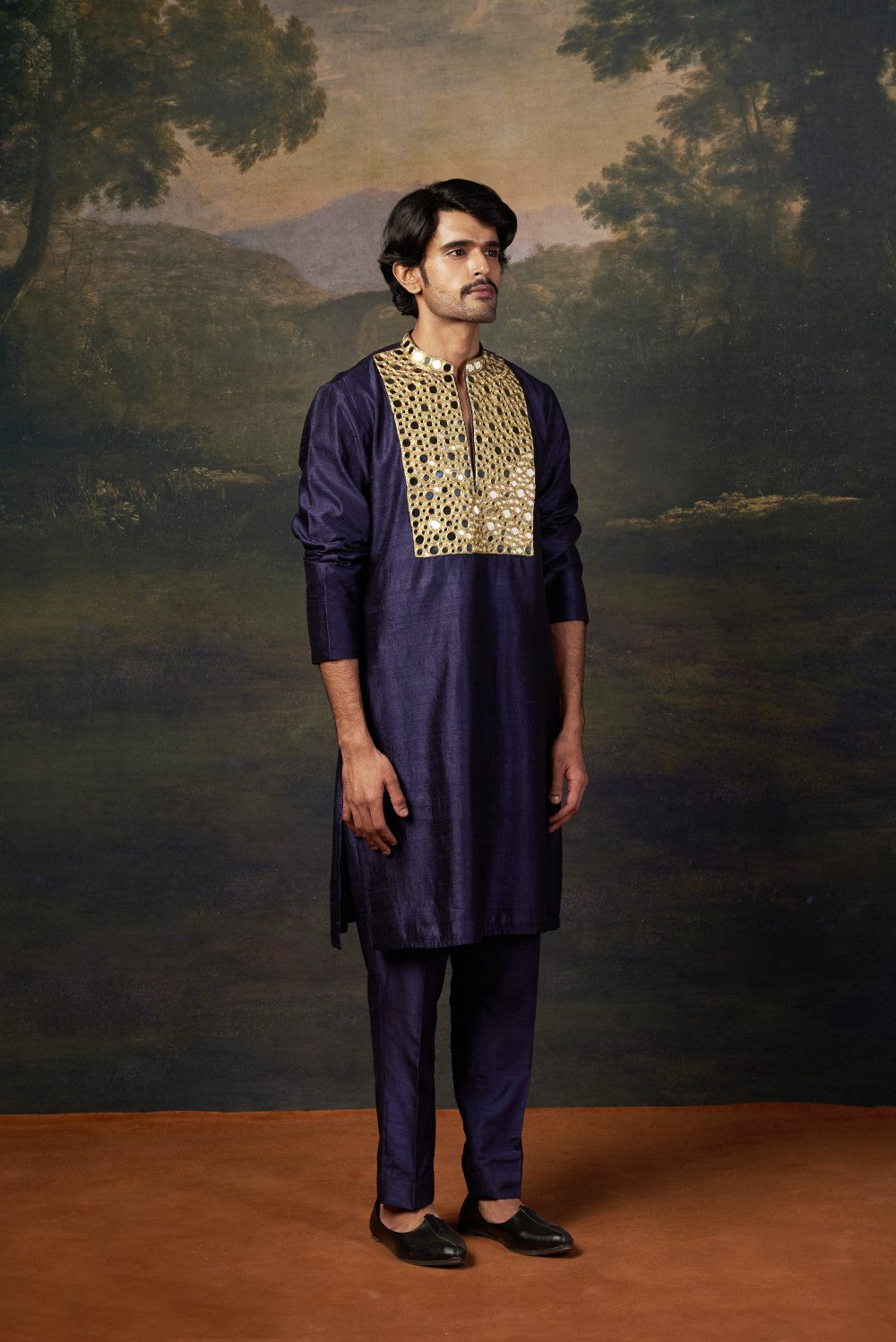 Heavy Mirror Work Kurta with Matching Pyjama