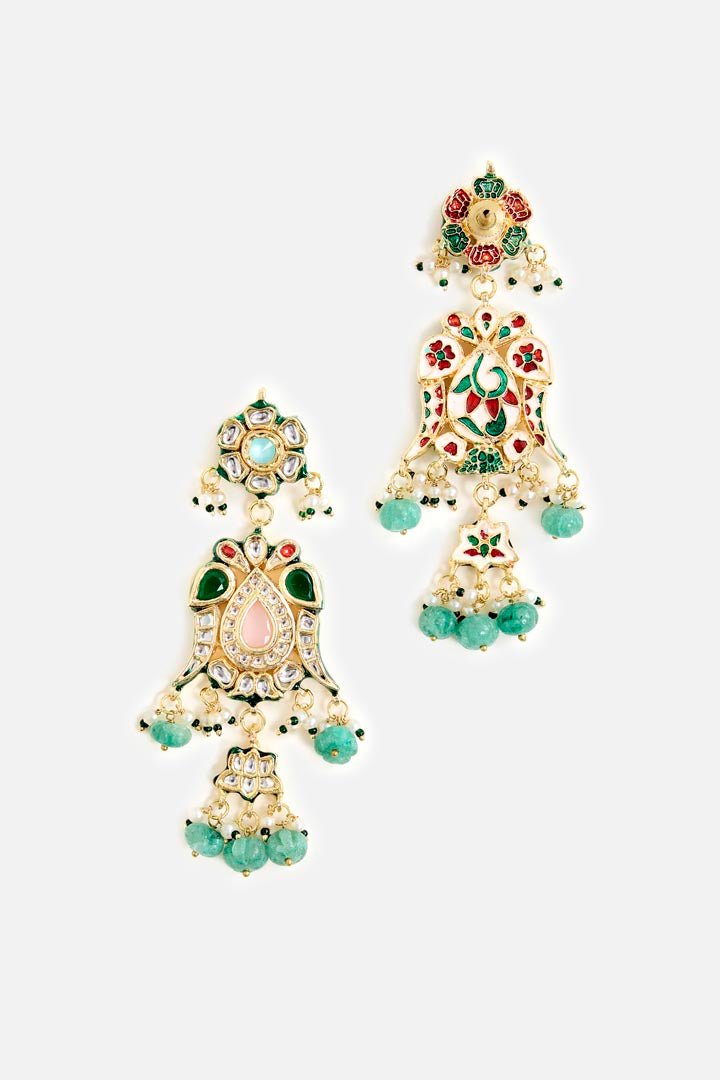 Emerald Drop Statement Earrings