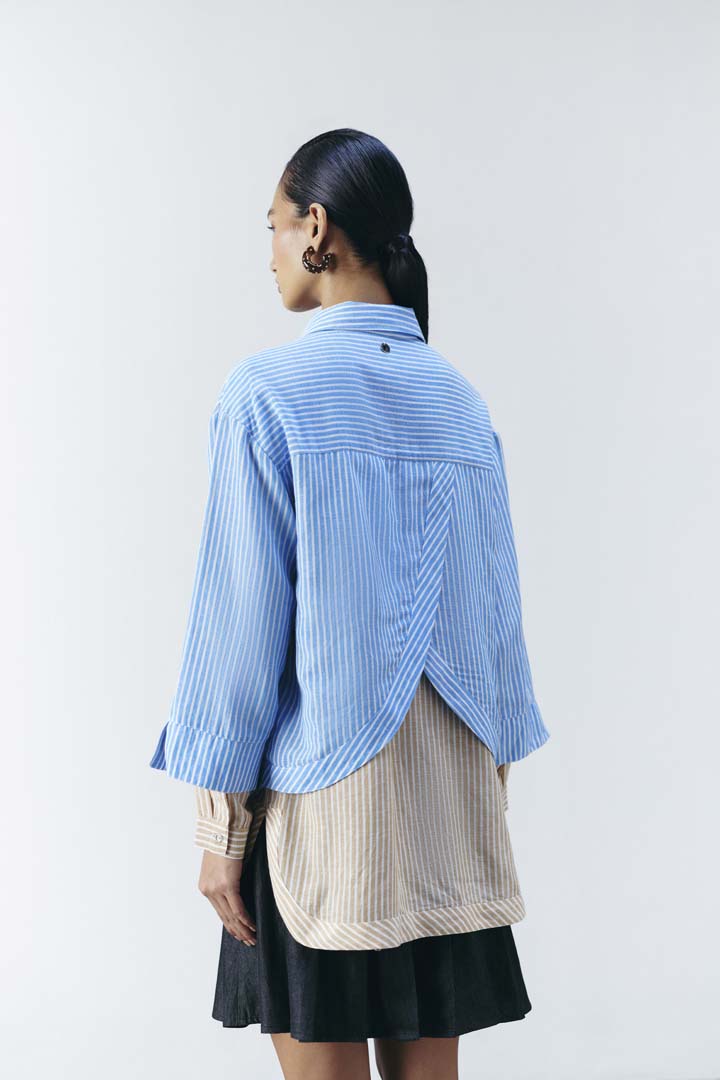 DUAL STRIPE EMBELLISHED SHIRT