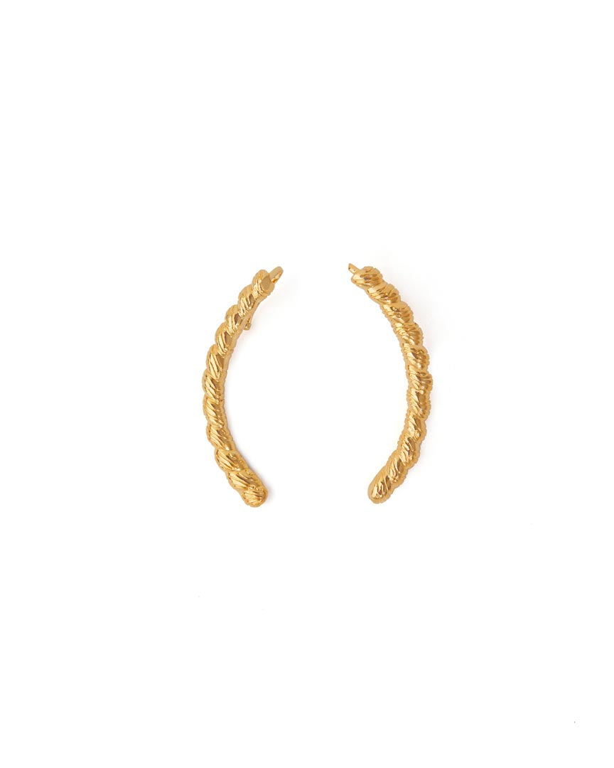 Golden Leaf Tendril Ear Cuff