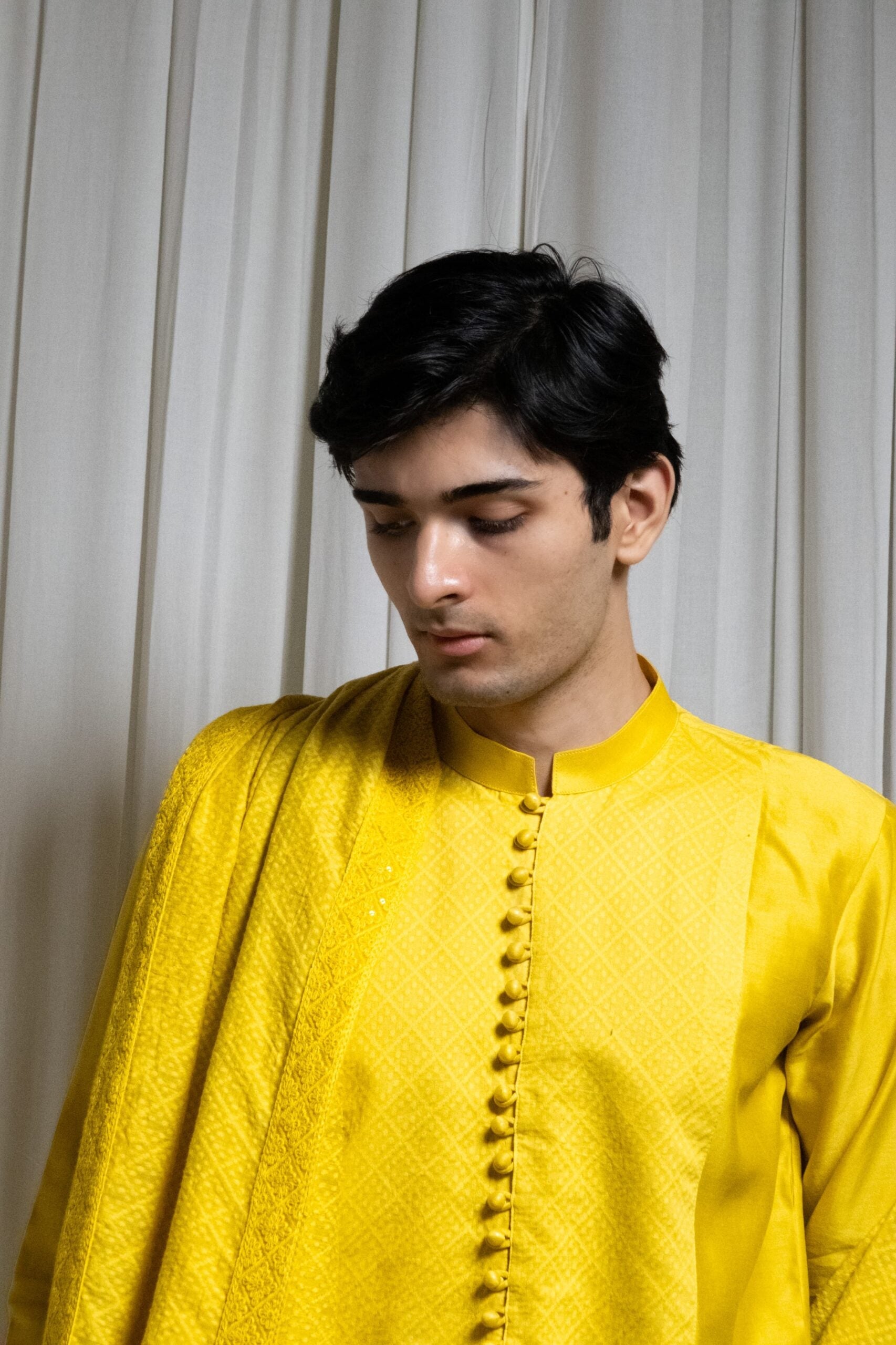 Sunflower yellow Kurta Stole set