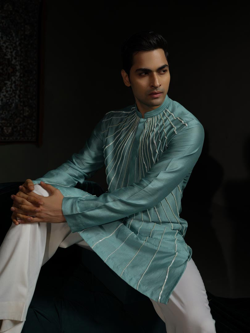 Aqua Sunrays Kurta Set