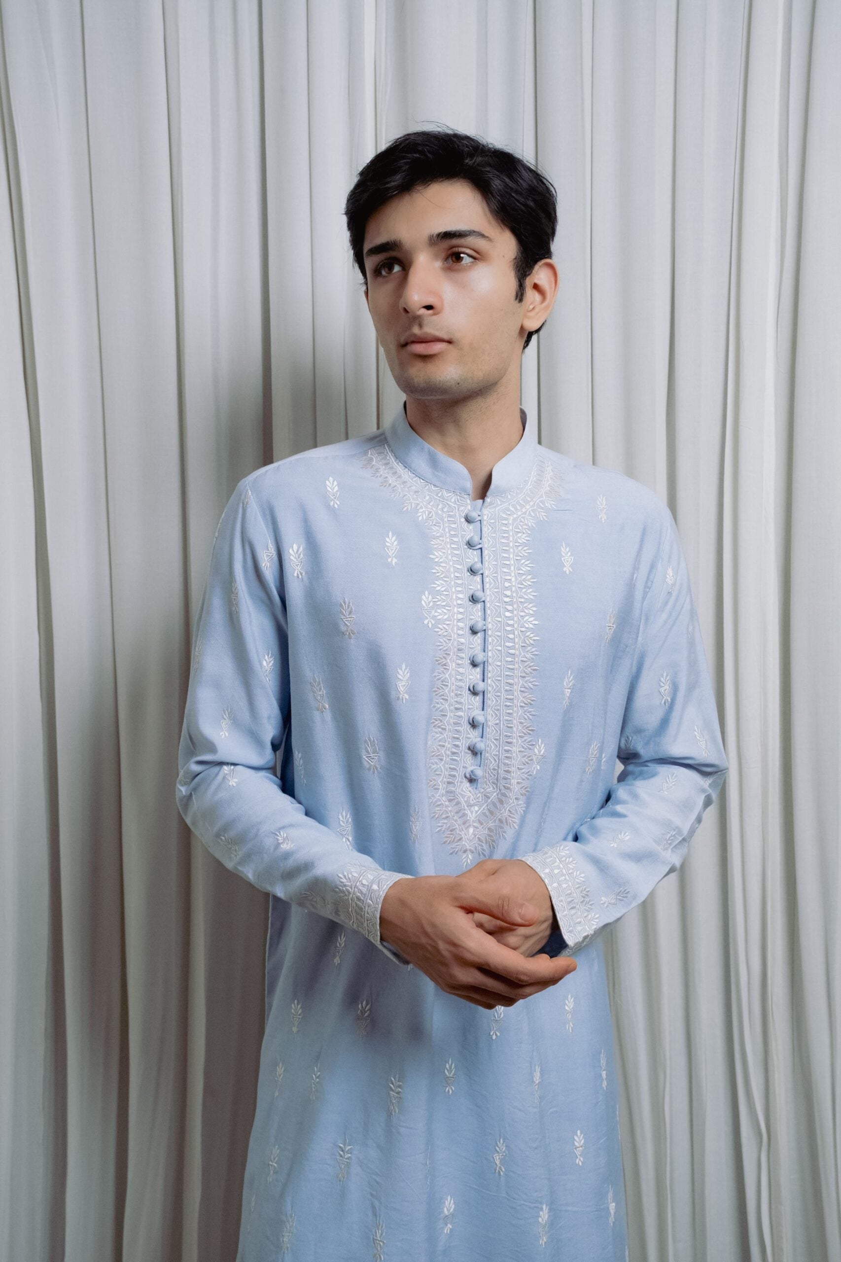 Ice blue kurta set