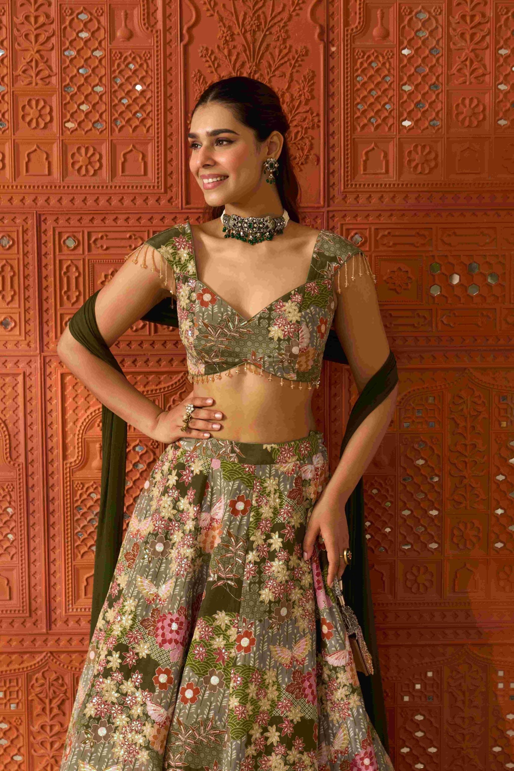 Zareen Green Lehenga Set