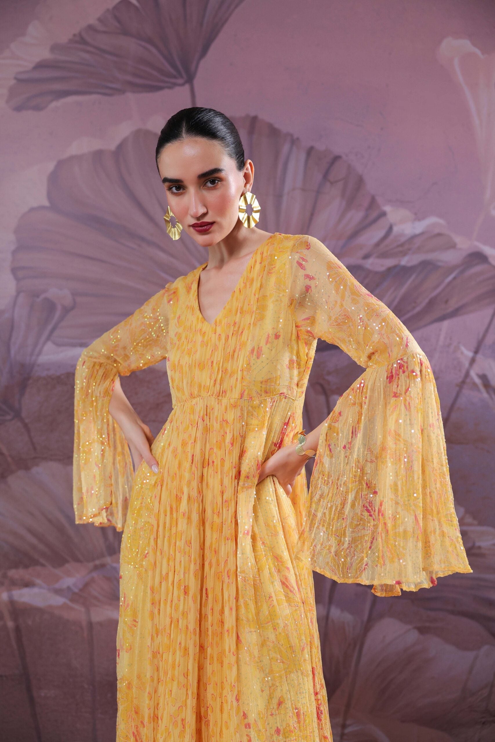 The sandesh dress                       in butter yellow