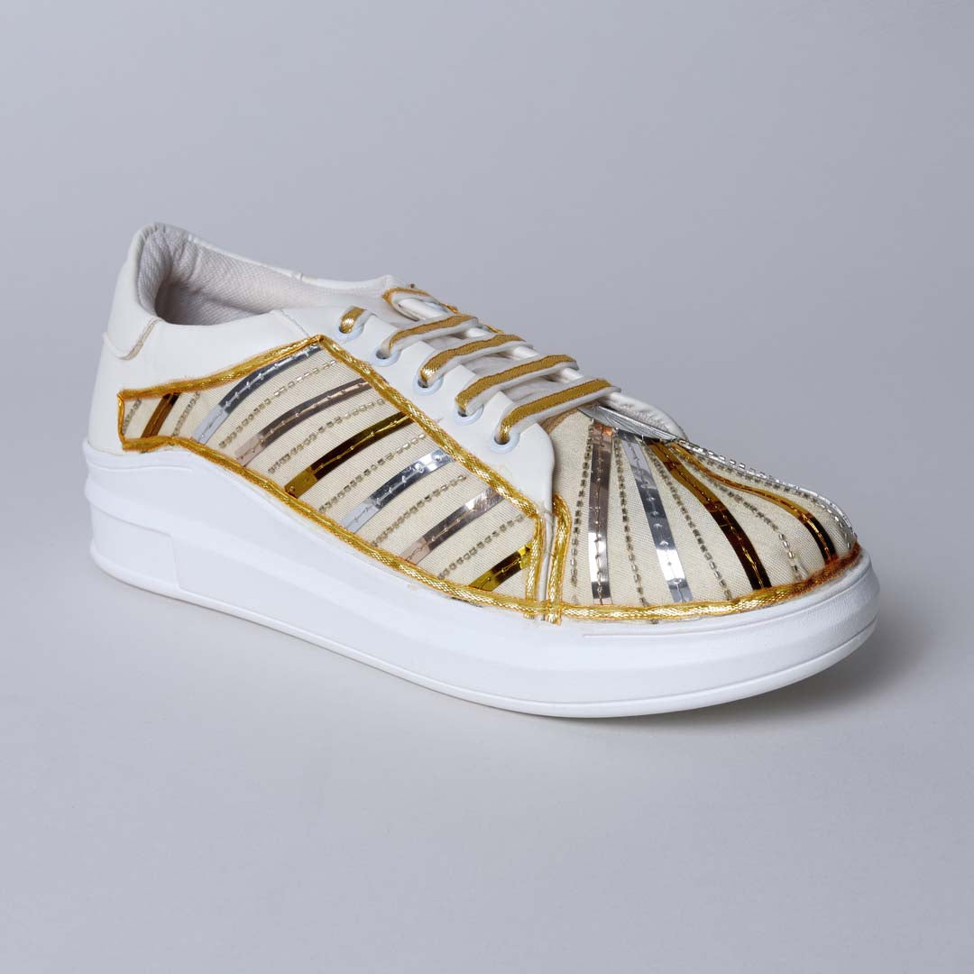 White Gold Strip Design
