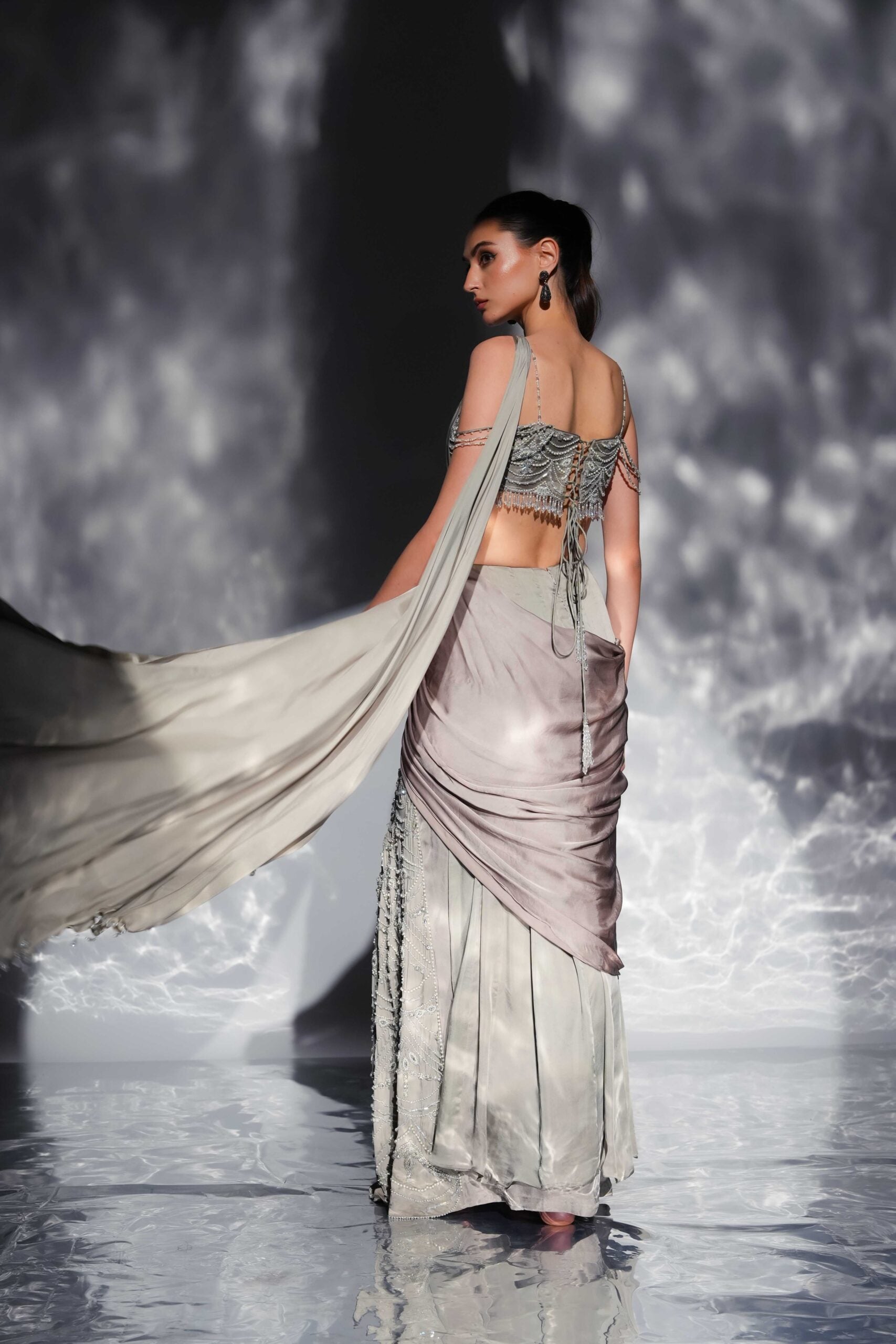 Opaline Dusk Drape Saree