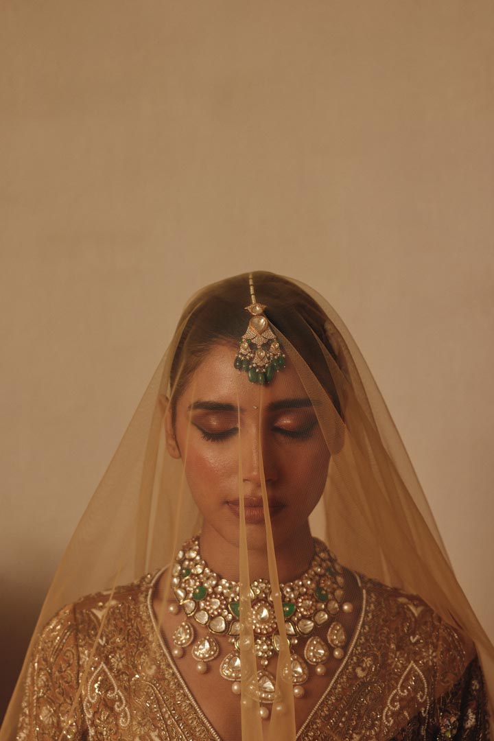 Gold Bridal Fully hand Embroidered Timeless Gown