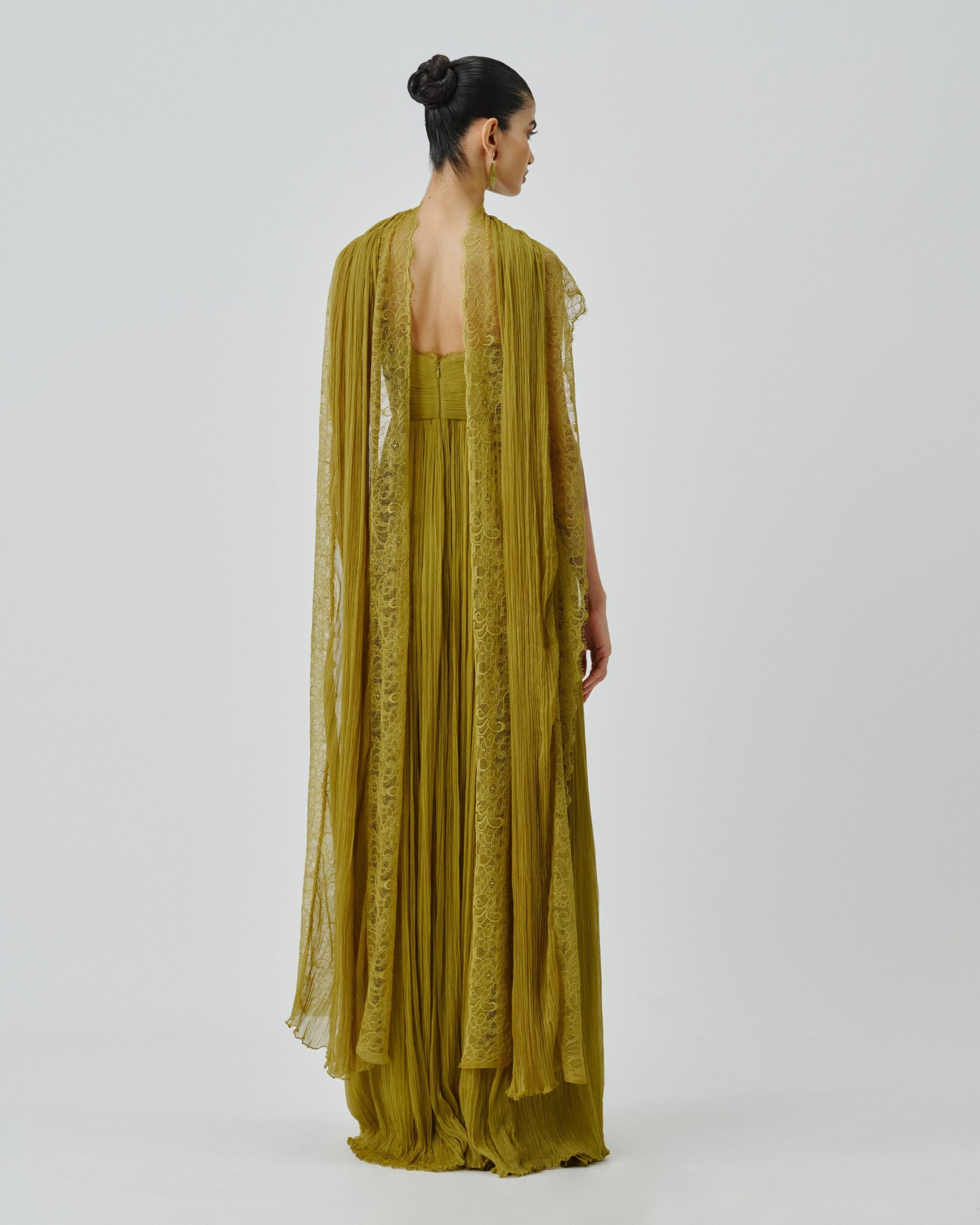 Chartreuse Ruched Dress
