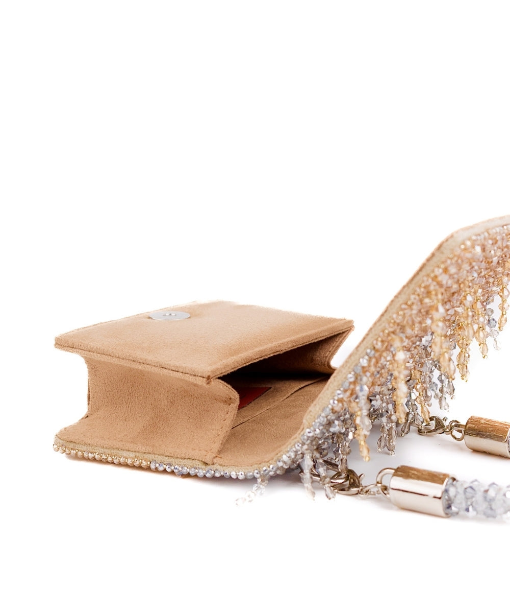 Elsie Gold & Silver Suede Mini Bag