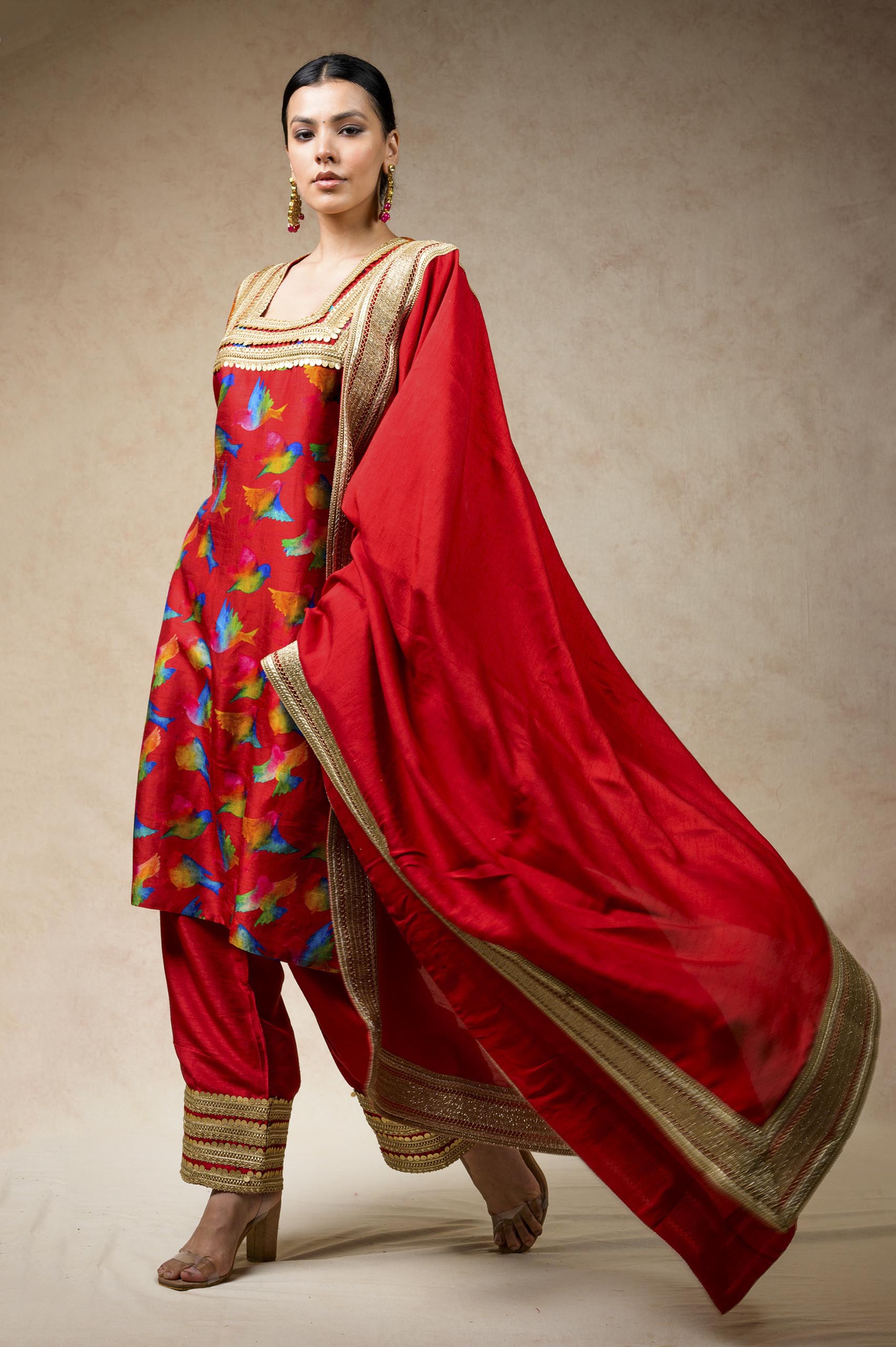 Suit with palazzo, dupatta