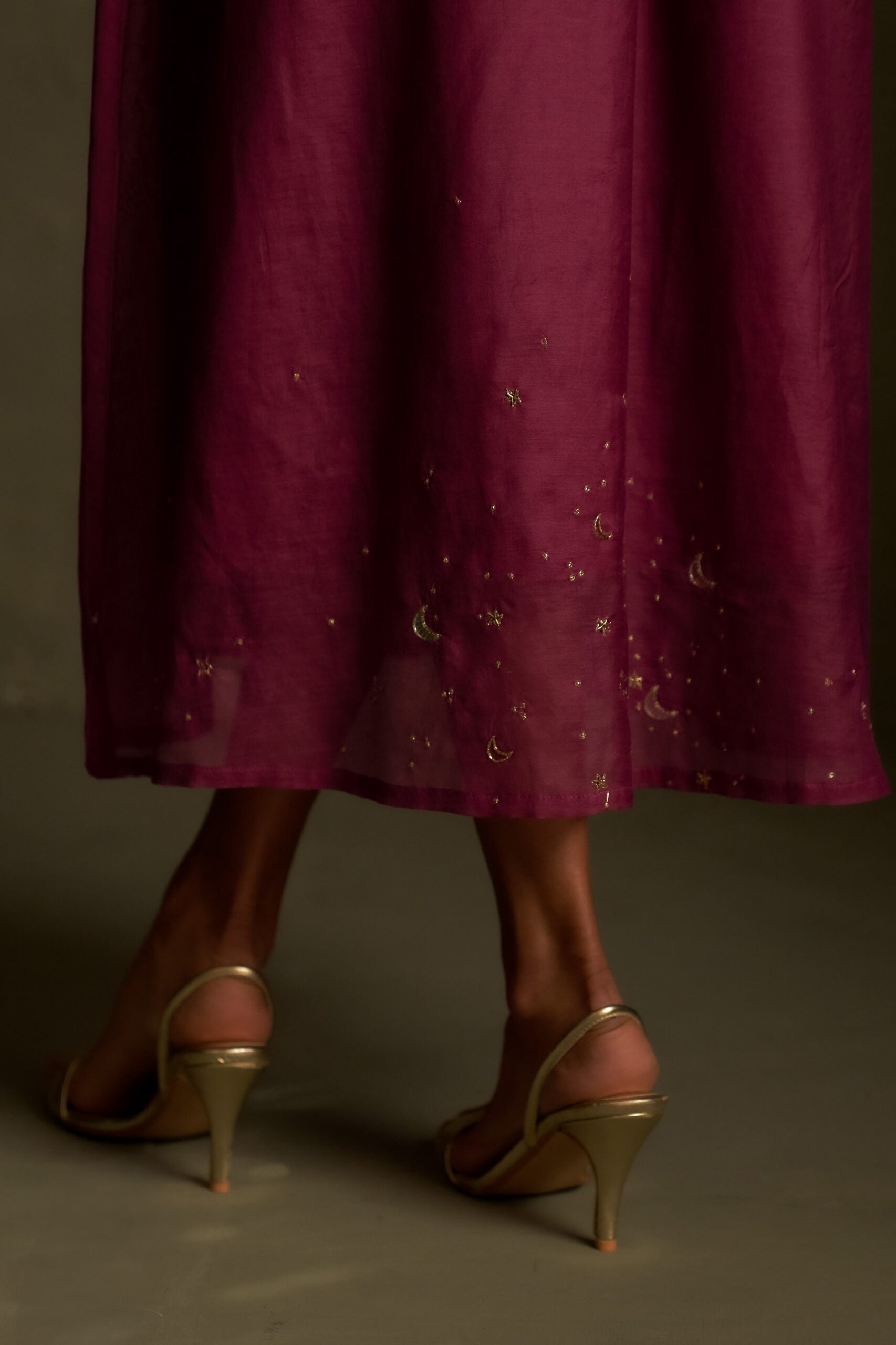 Twilight Magenta Chaand Sitara Dress with Scarf
