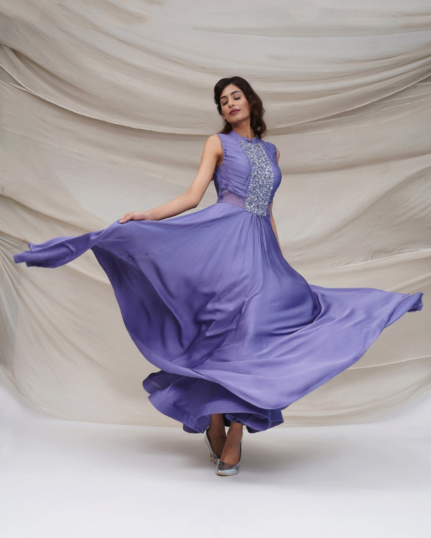 Lavender full skirt gown